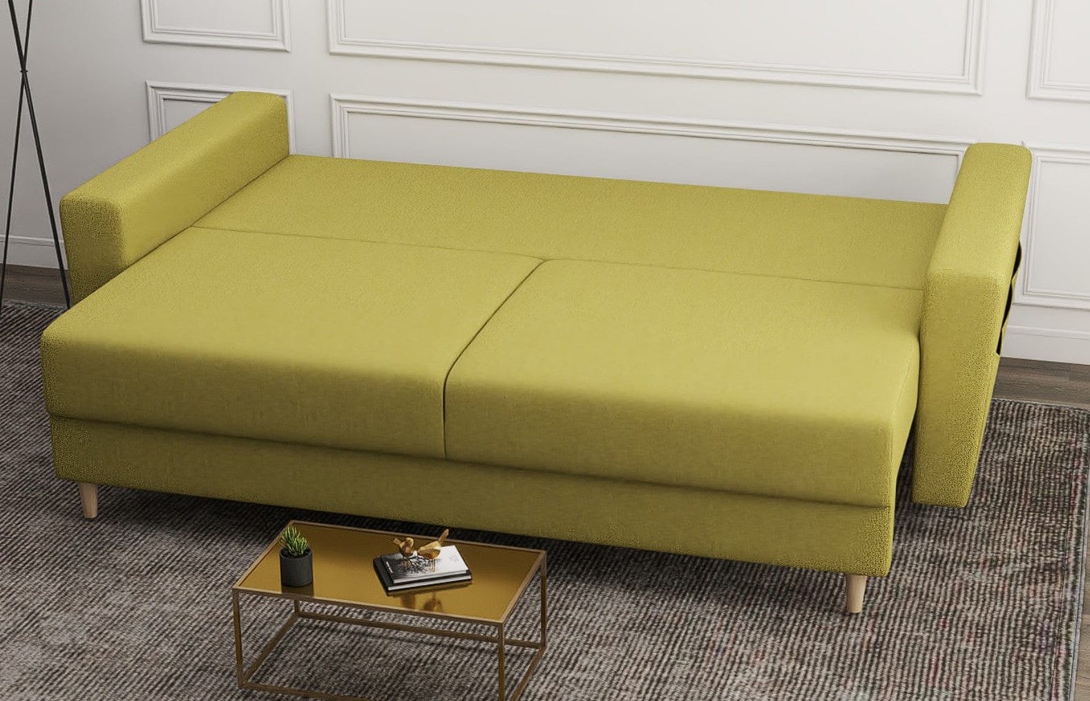Canapea extensibilă dumonde cu ladă de depozitare si sezut confortabil din spuma HR, Summer Enjoy Verde 225x100 cm fabrica