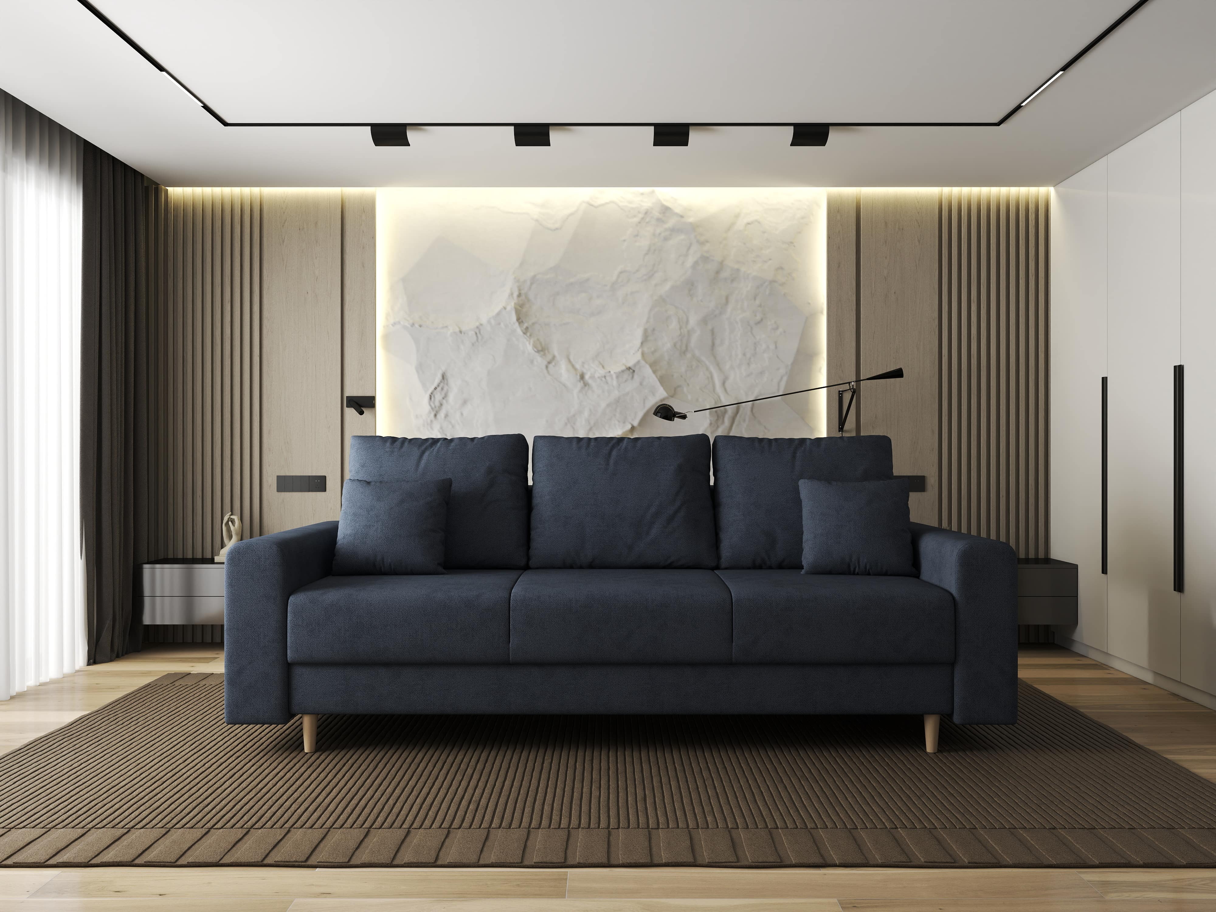 Canapea extensibilă dumonde cu ladă de depozitare si sezut confortabil din spuma HR, Kronos Enjoy Antracit 210x100 cm fabrica
