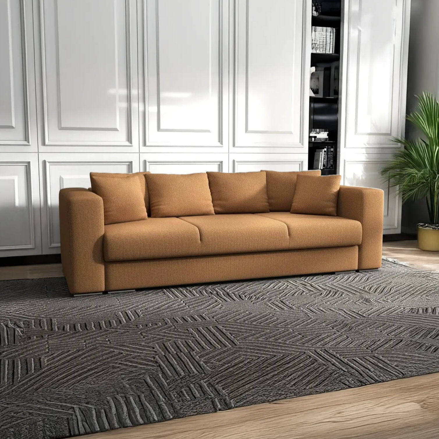 Canapea extensibilă dumonde cu ladă de depozitare si sezut confortabil din spuma HR, Gloria Orange 240x100 cm Fabrica