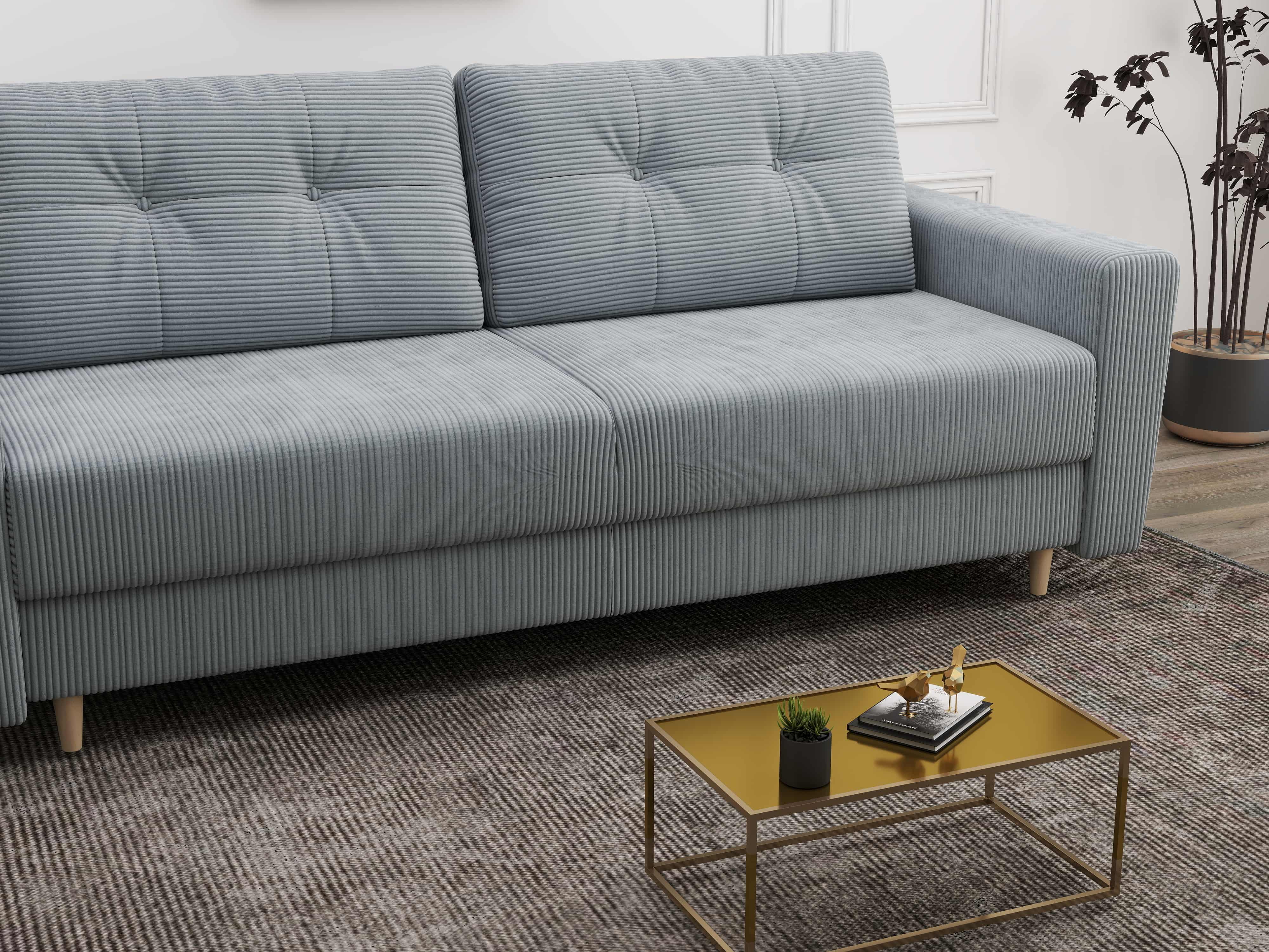 Canapea extensibilă dumonde cu ladă de depozitare si sezut confortabil din spuma HR, Summer Zoom Grey 225x100 cm fabrica