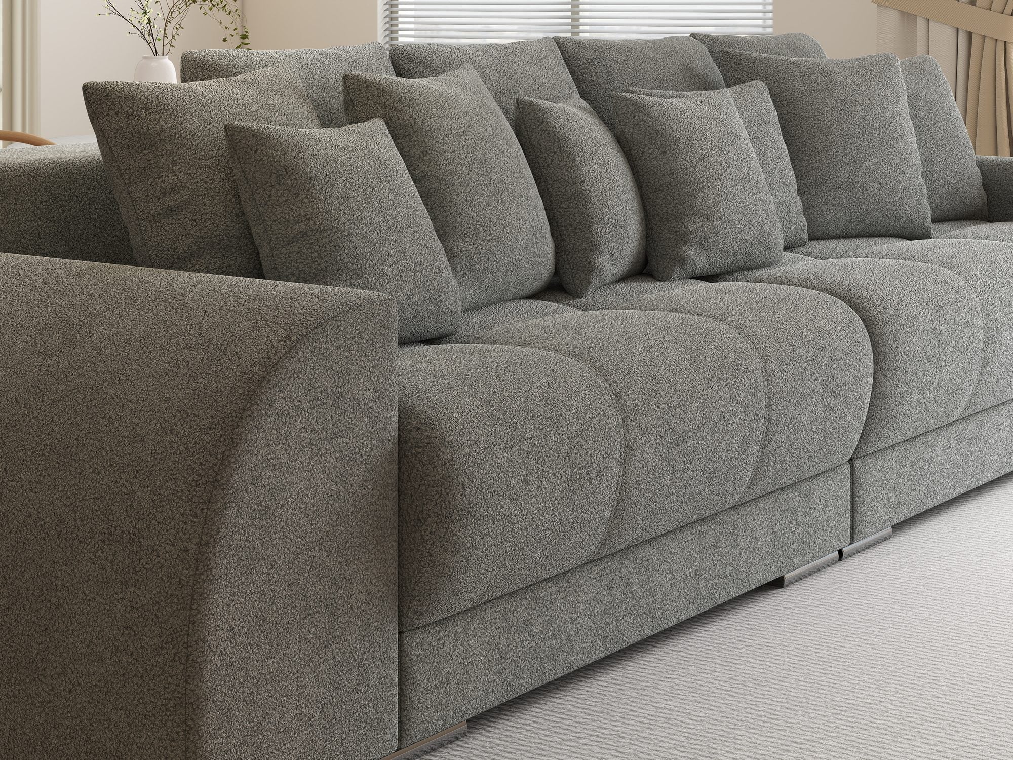 Canapea extensibilă dumonde cu 2 lăzi de depozitare si sezut confortabil din spuma high-density, Verona Quelle Gri 83 310x100 cm