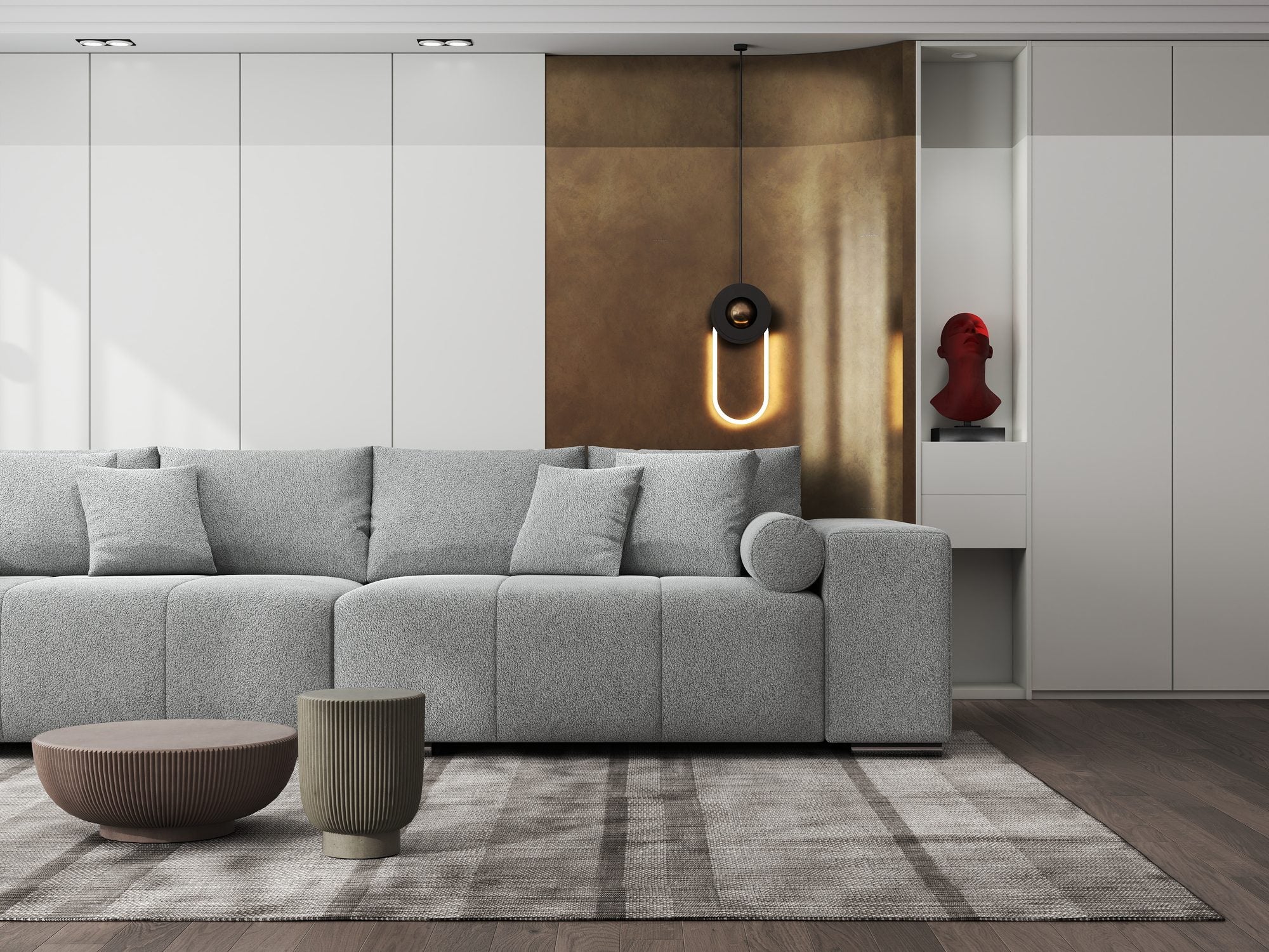 Canapea extensibilă dumonde cu ladă de depozitare si sezut confortabil din spuma high-density, Marbela XXL Quelle Gri 83 290x100 cm
