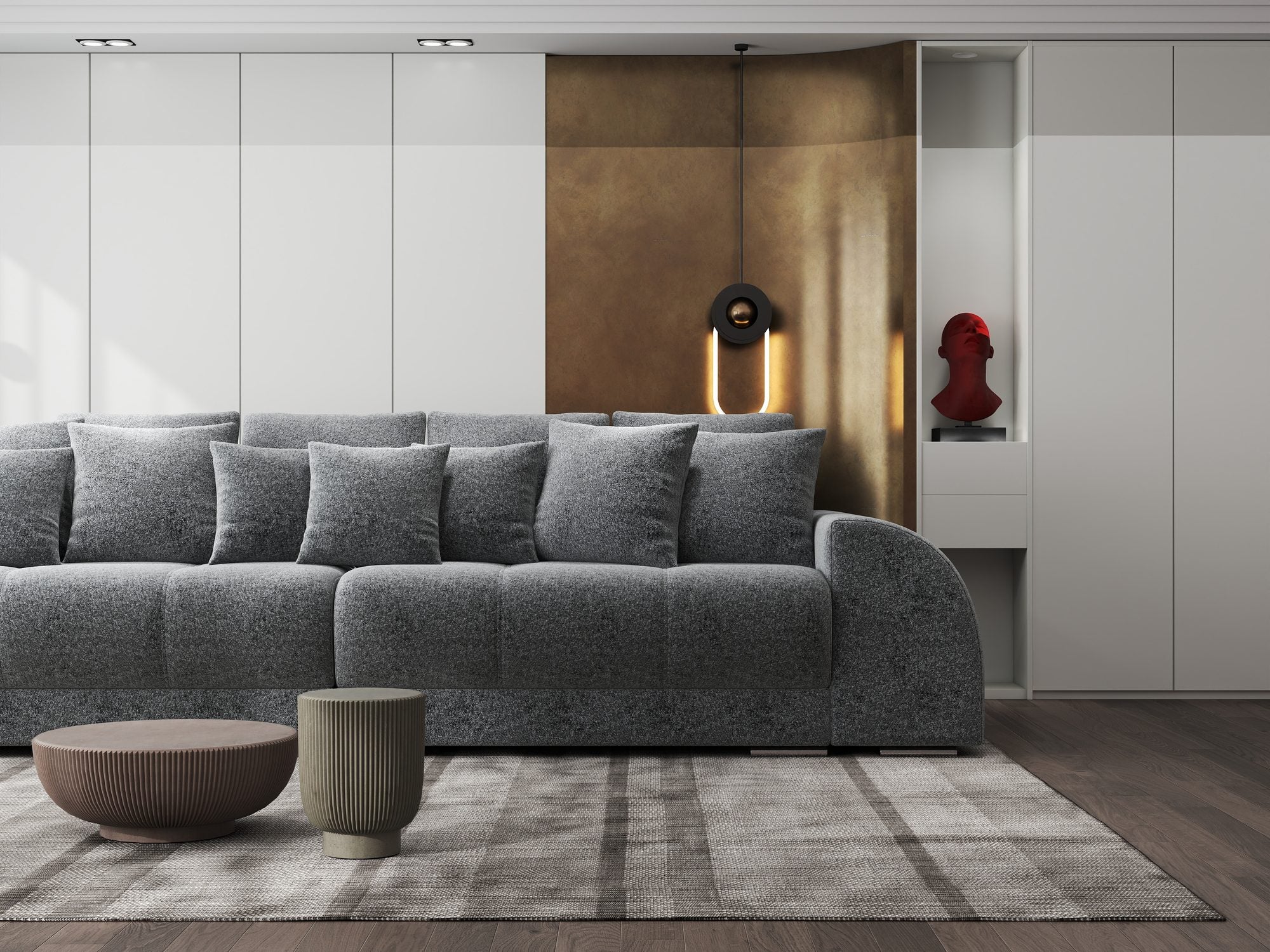 Canapea extensibilă dumonde cu 2 lăzi de depozitare si sezut confortabil din spuma high-density, Verona Monte Gri 90 310x100 cm