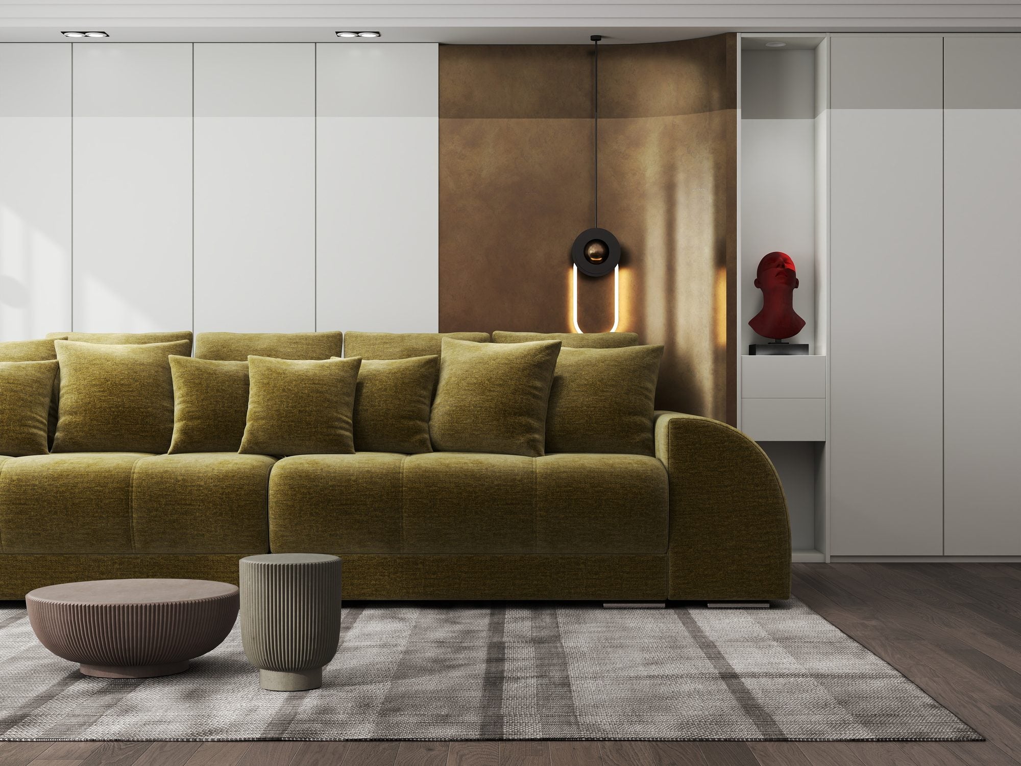 Canapea extensibilă dumonde cu 2 lăzi de depozitare si sezut confortabil din spuma high-density, Verona Monolith Verde Olive 38 310x100 cm