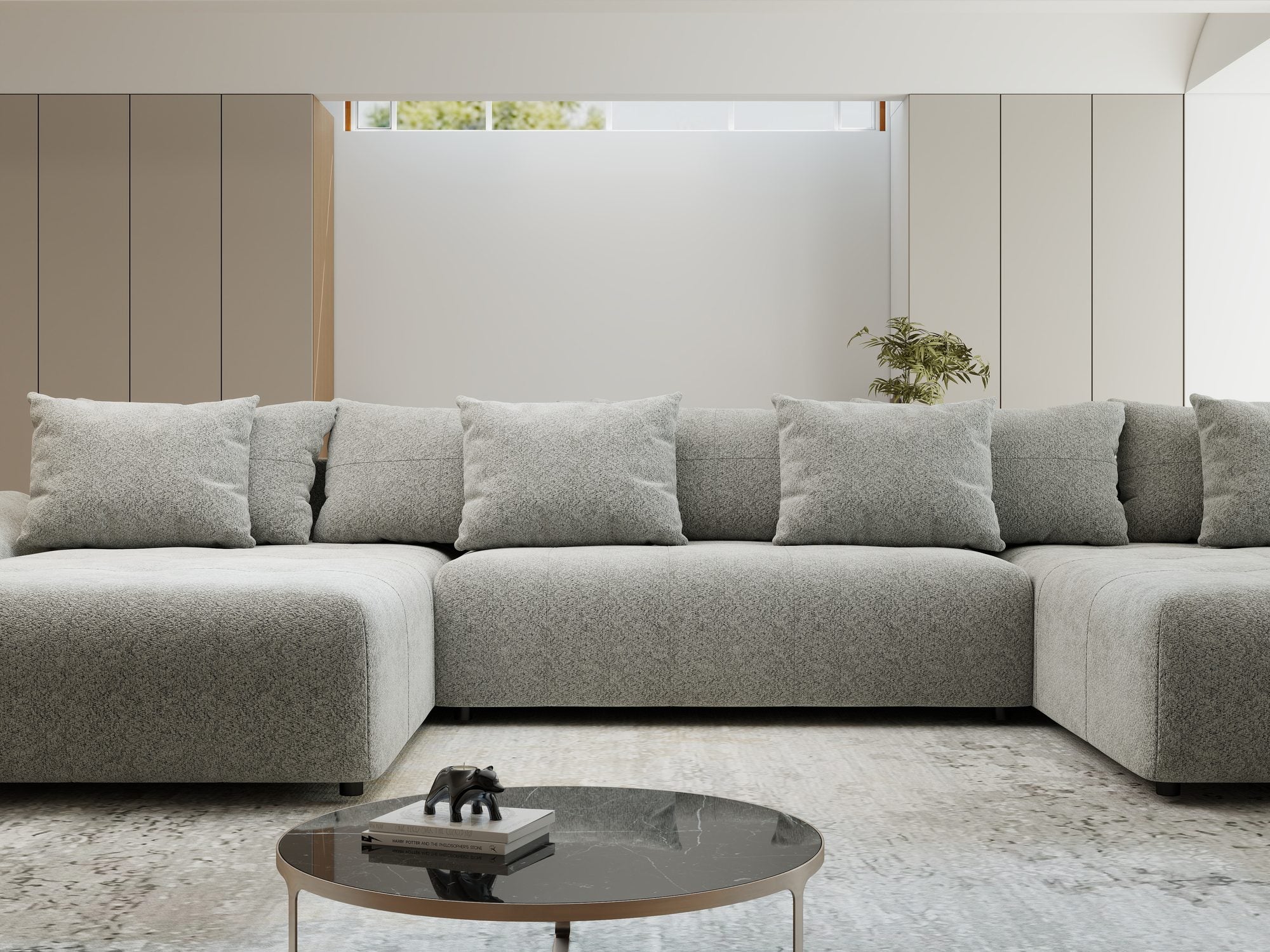 Colțar extensibil dumonde cu ladă de depozitare si sezut confortabil din spuma high-density, Berlin U Arena Gri 15 380x180 cm