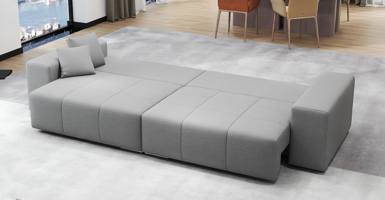 Canapea extensibilă dumonde cu ladă de depozitare si sezut confortabil din spuma HR, Marbela Enjoy Grey XXL 295x100 cm fabrica