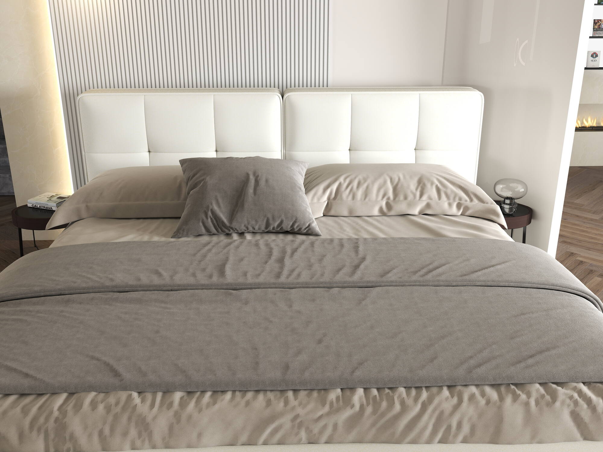 Dumonde kárpitozott ágy, bézs, Madrid 160x200 cm, felnyitható ágyráccsal, tárolóhellyel