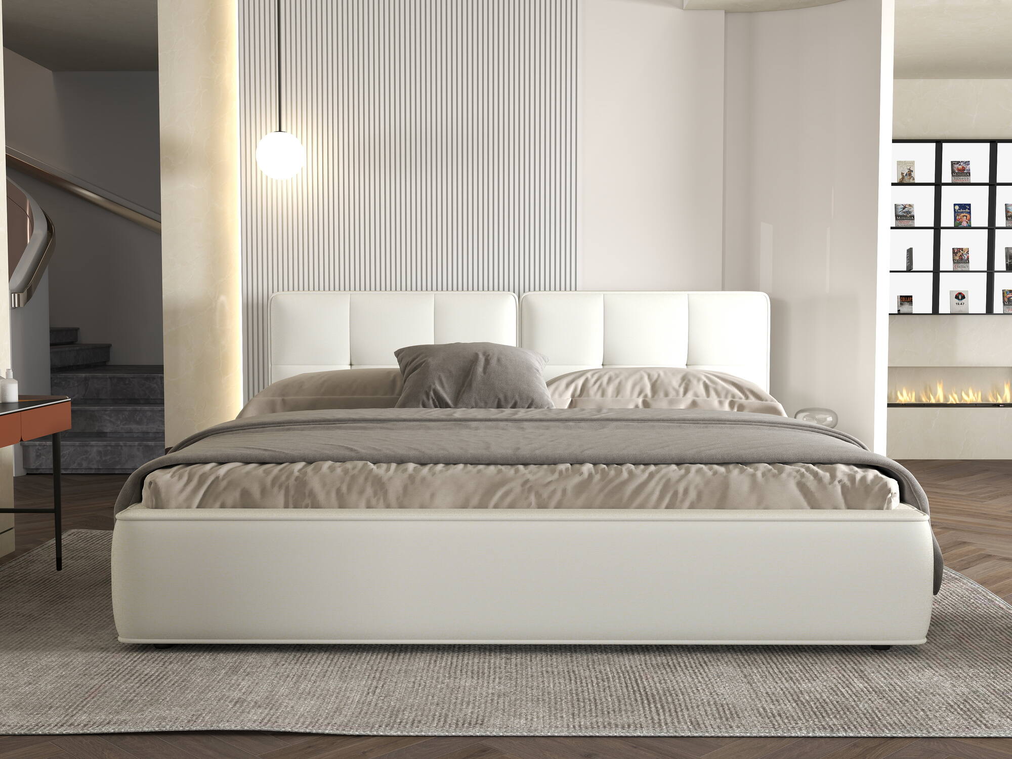 Dumonde kárpitozott ágy, bézs, Madrid 160x200 cm, felnyitható ágyráccsal, tárolóhellyel