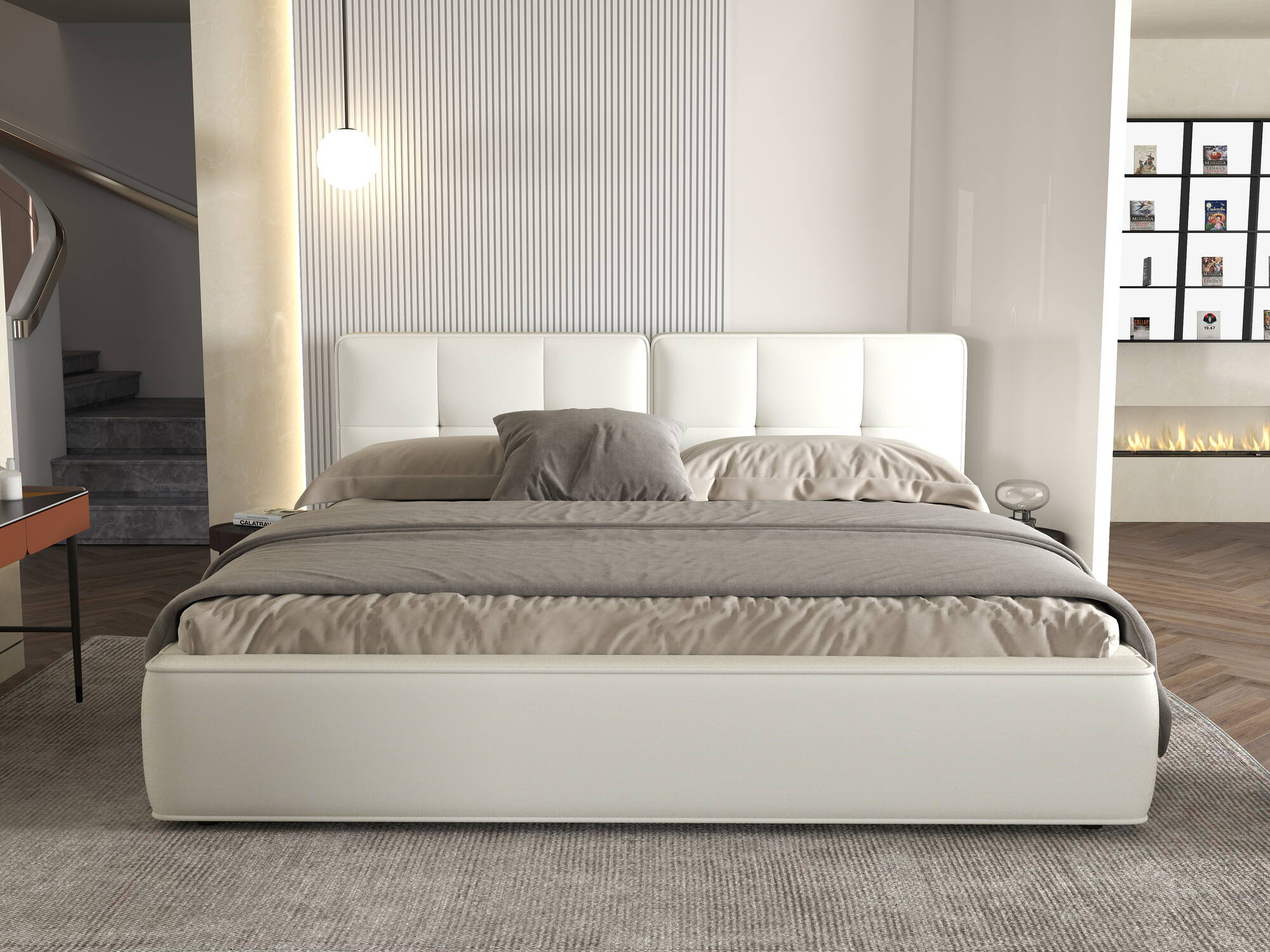 Dumonde kárpitozott ágy, bézs, Madrid 160x200 cm, felnyitható ágyráccsal, tárolóhellyel