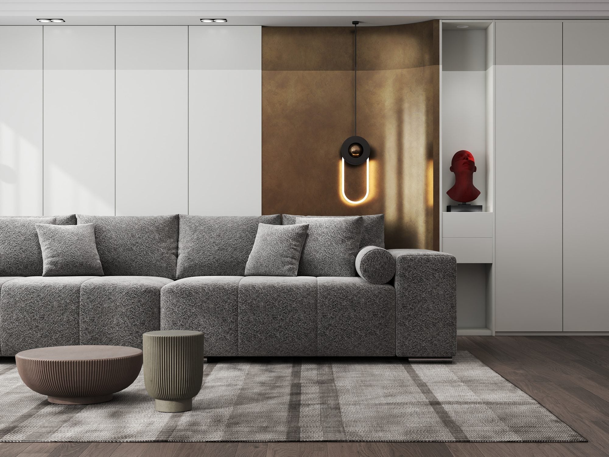 Canapea extensibilă dumonde cu ladă de depozitare si sezut confortabil din spuma high-density, Marbela XXL Arena Gri Grafit 18 290x100 cm