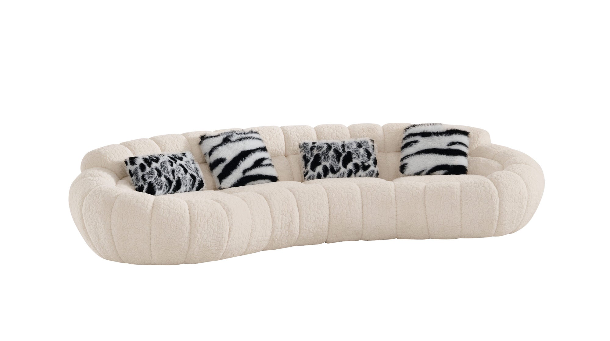 Dumonde félkör alakú kanapé kényelmes HR habszivacs ülőrésszel, Layan 338x148 cm