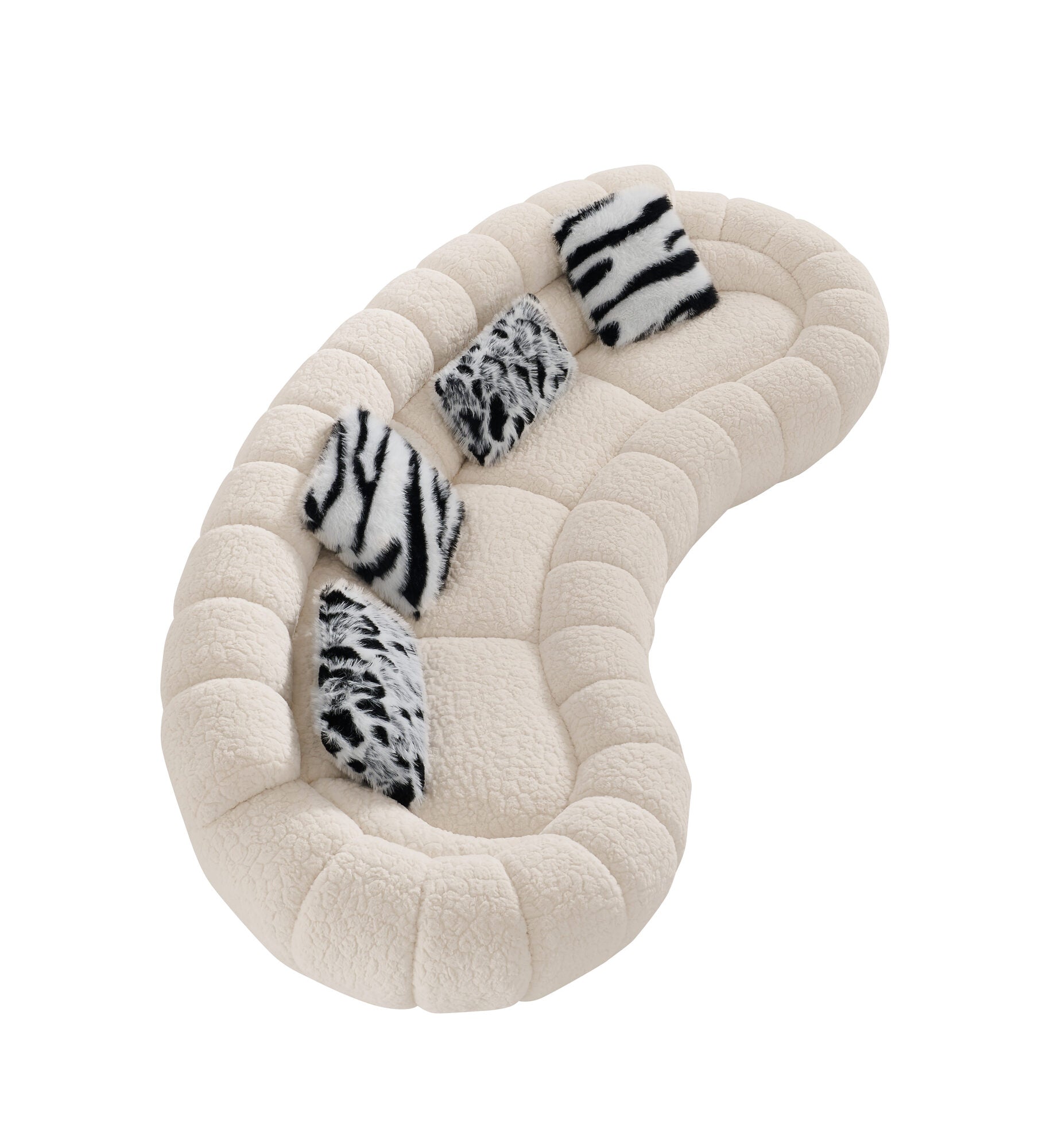 Dumonde félkör alakú kanapé kényelmes HR habszivacs ülőrésszel, Layan 338x148 cm