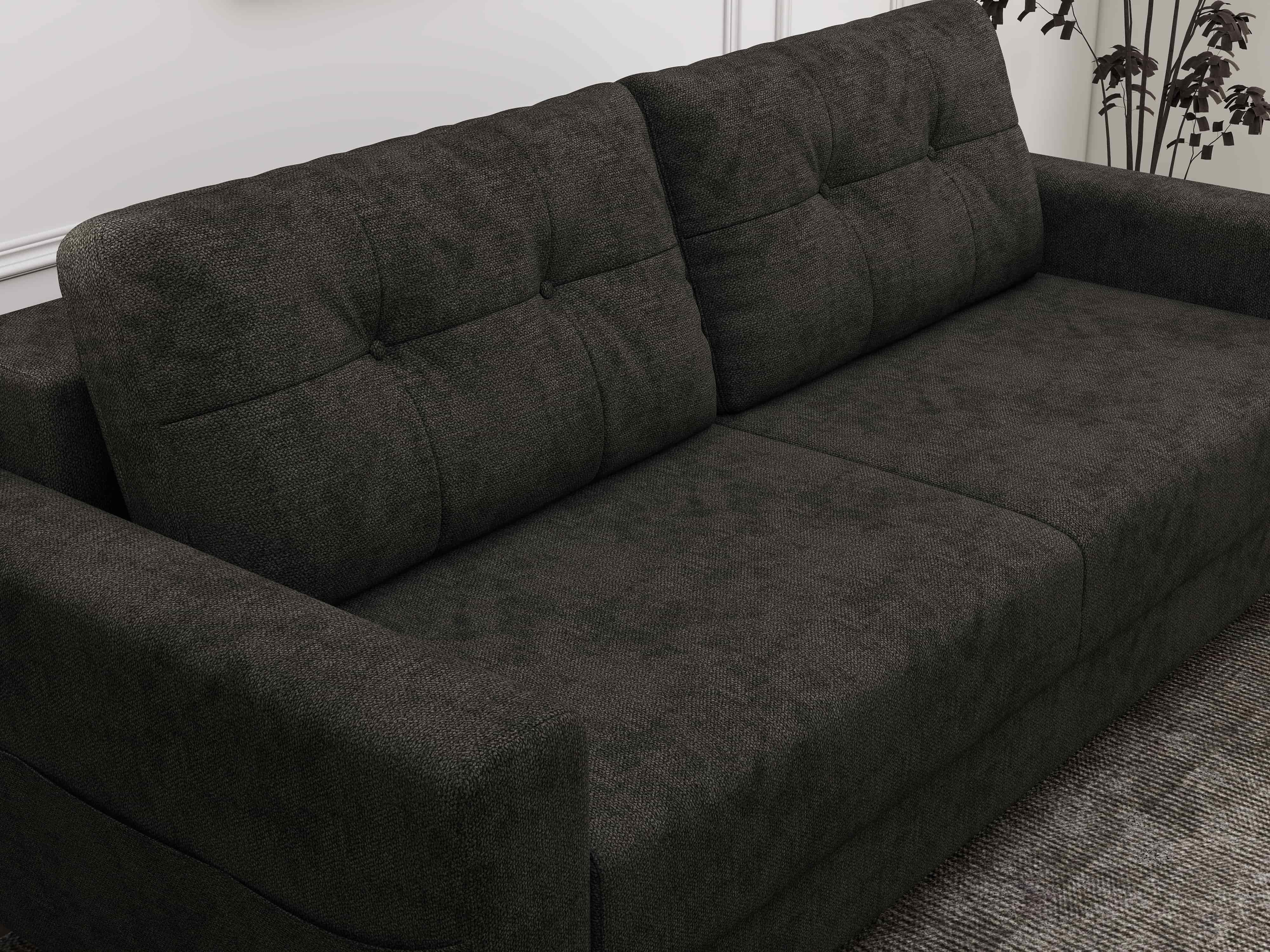 Canapea extensibilă dumonde cu ladă de depozitare si sezut confortabil din spuma HR, Summer Enjoy Negru 225x100 cm fabrica