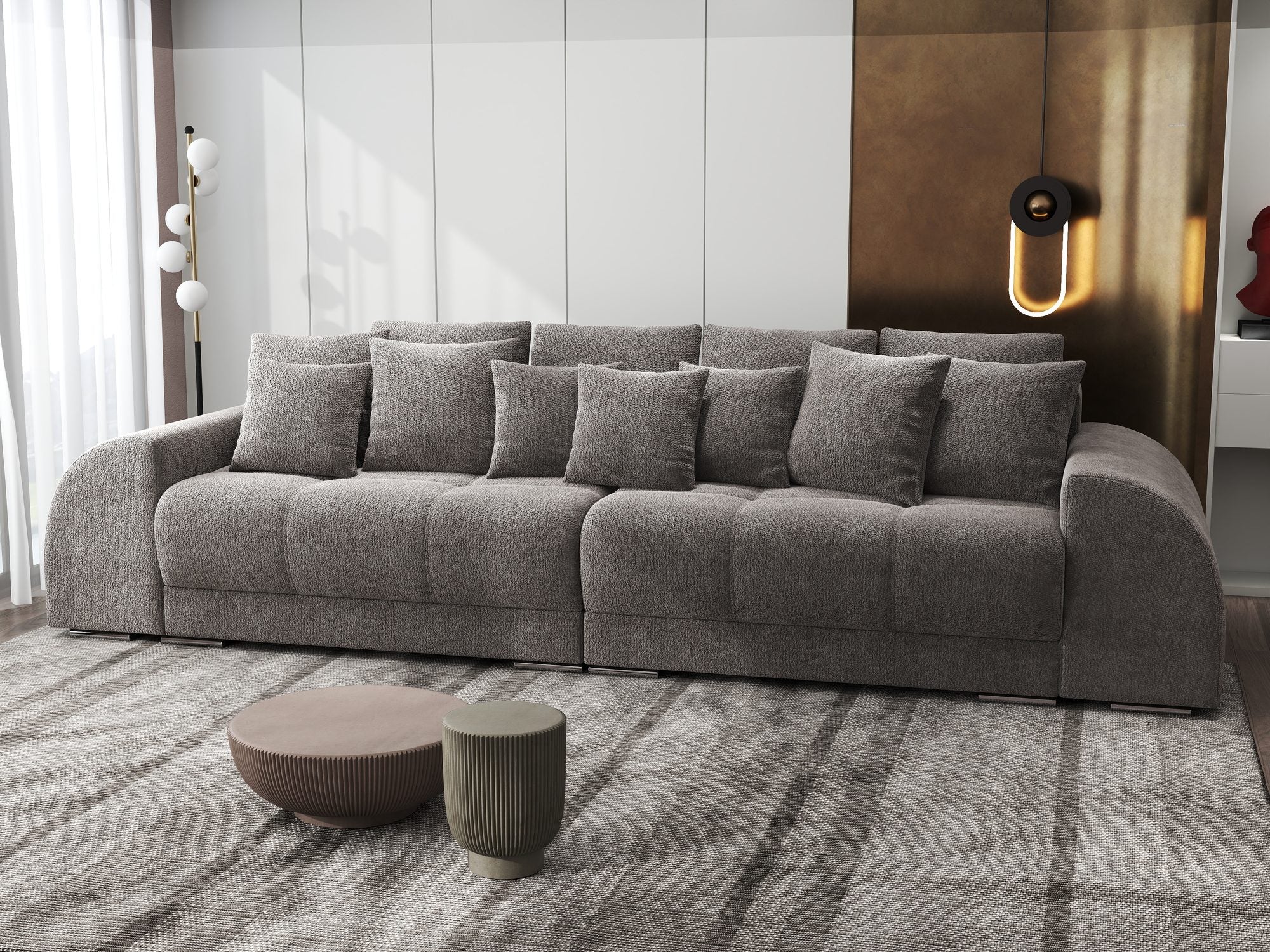 Canapea extensibilă dumonde cu 2 lăzi de depozitare si sezut confortabil din spuma high-density, Verona Vibe Maro 21 310x100 cm