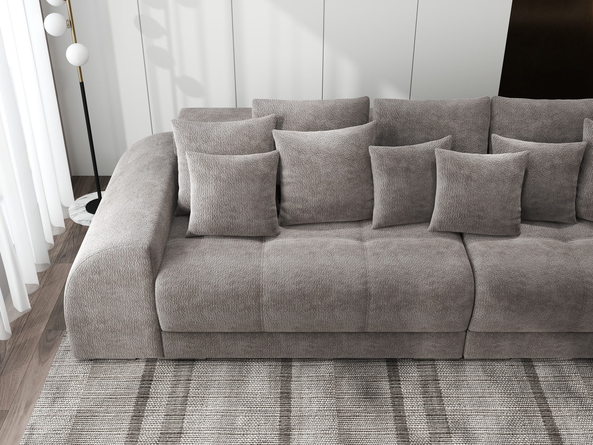 Canapea extensibilă dumonde cu 2 lăzi de depozitare si sezut confortabil din spuma high-density, Verona Vibe Maro 21 310x100 cm