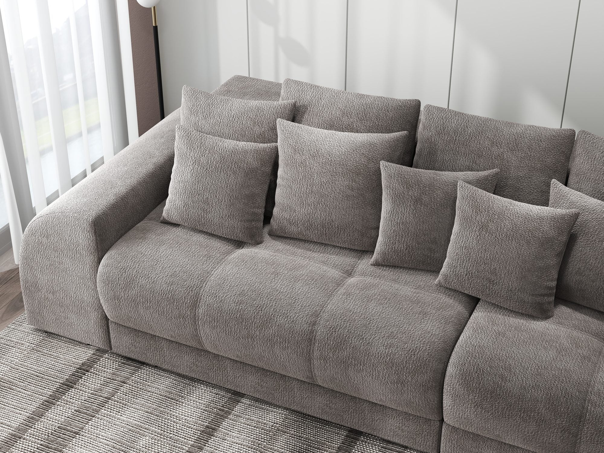 Canapea extensibilă dumonde cu 2 lăzi de depozitare si sezut confortabil din spuma high-density, Verona Vibe Maro 21 310x100 cm
