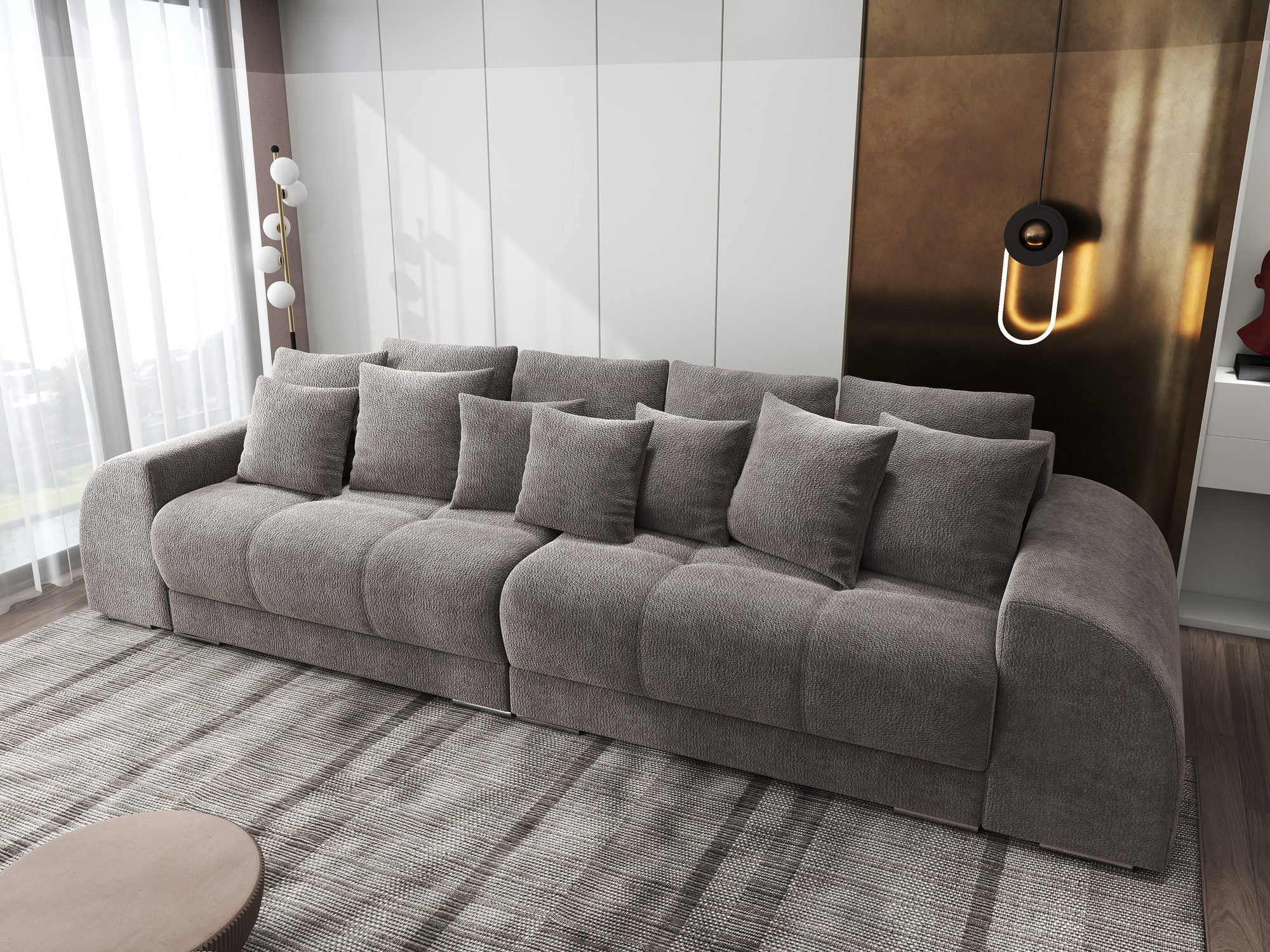 Canapea extensibilă dumonde cu 2 lăzi de depozitare si sezut confortabil din spuma high-density, Verona Vibe Maro 21 310x100 cm