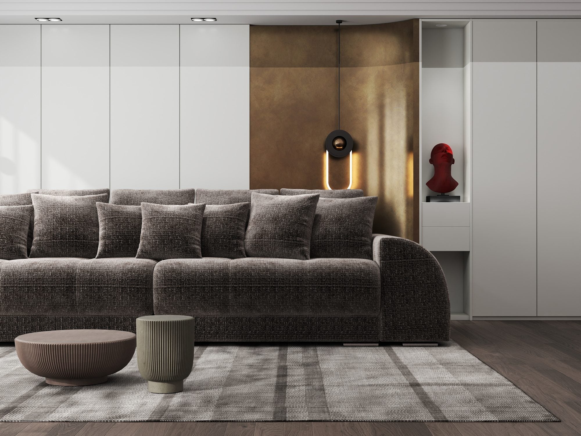 Canapea extensibilă dumonde cu 2 lăzi de depozitare si sezut confortabil din spuma high-density, Verona Cremona Maro-bej 24 310x100 cm