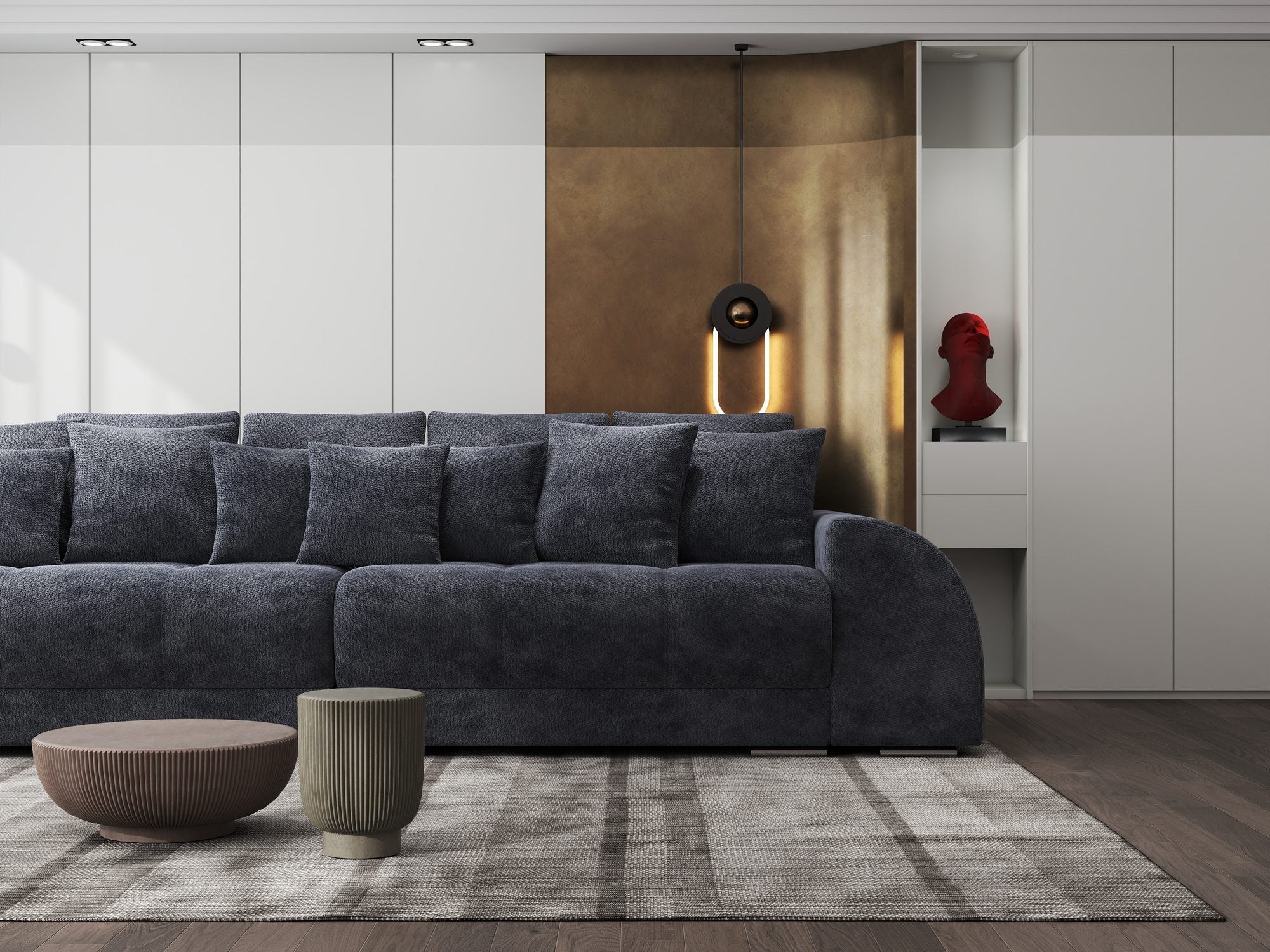 Canapea extensibilă dumonde cu 2 lăzi de depozitare si sezut confortabil din spuma high-density, Verona Vibe Gri Antracit 97 310x100 cm