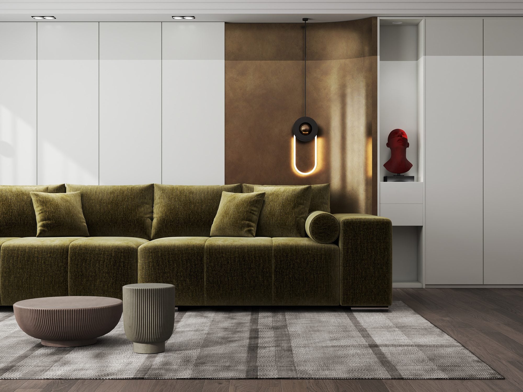 Canapea extensibilă dumonde cu ladă de depozitare si sezut confortabil din spuma high-density, Marbela XXL Monolith Verde Olive 38 290x100 cm