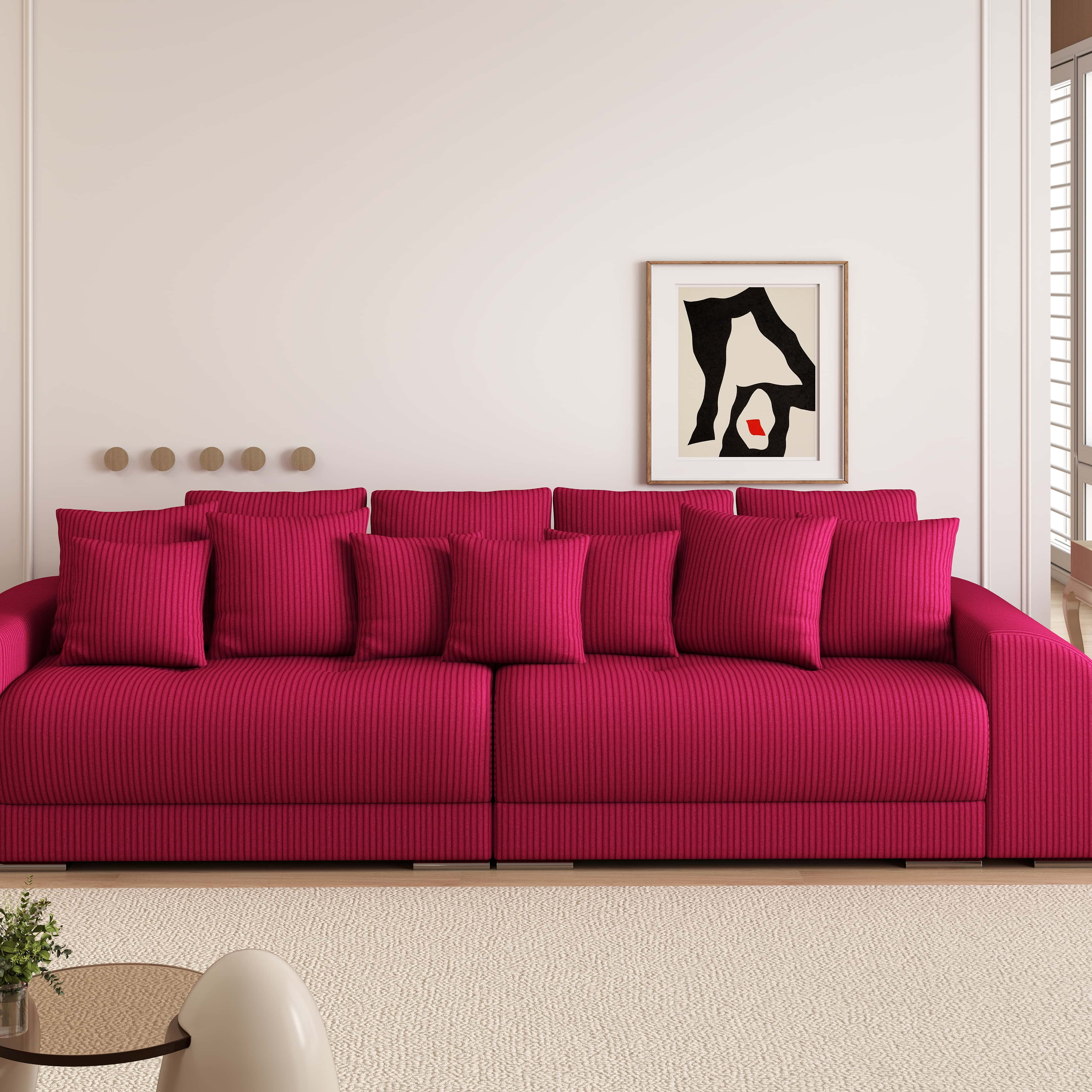 Canapea extensibilă dumonde cu 2 lăzi de depozitare si sezut confortabil din spuma HR, Verona Zoom Red 310x100 cm Fabrica