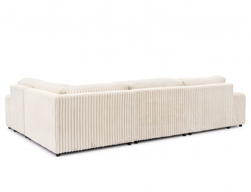 Dumonde kihúzható sarokkanapé tárolórekesszel és kényelmes, nagy sűrűségű habszivacs ülőfelülettel, Justin Tilia alb 316x194 cm
