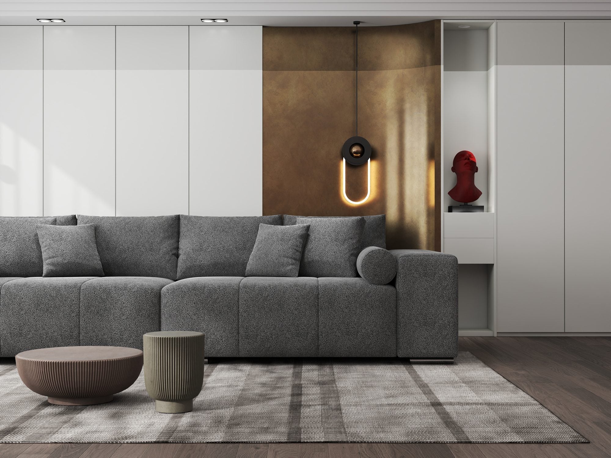 Canapea extensibilă dumonde cu ladă de depozitare si sezut confortabil din spuma high-density, Marbela XXL Quelle Gri 92 290x100 cm