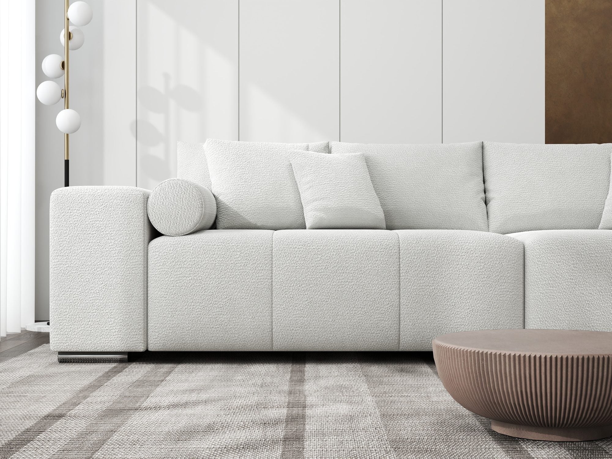 Canapea extensibilă dumonde cu ladă de depozitare si sezut confortabil din spuma high-density, Marbela XXL Vibe Bej 03 290x100 cm