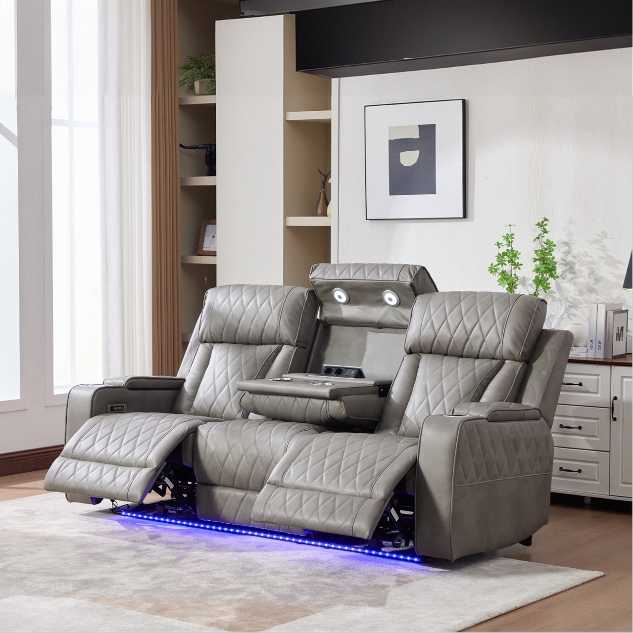 Dumonde 3+2+1 kanapé szett, elektromos relax funkció, vezeték nélküli töltés, USB-C, fűtött pohártartó, LED világítás, Selvar