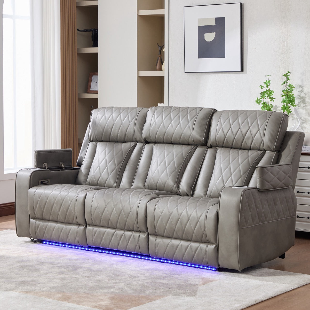 Dumonde 3+2+1 kanapé szett, elektromos relax funkció, vezeték nélküli töltés, USB-C, fűtött pohártartó, LED világítás, Selvar