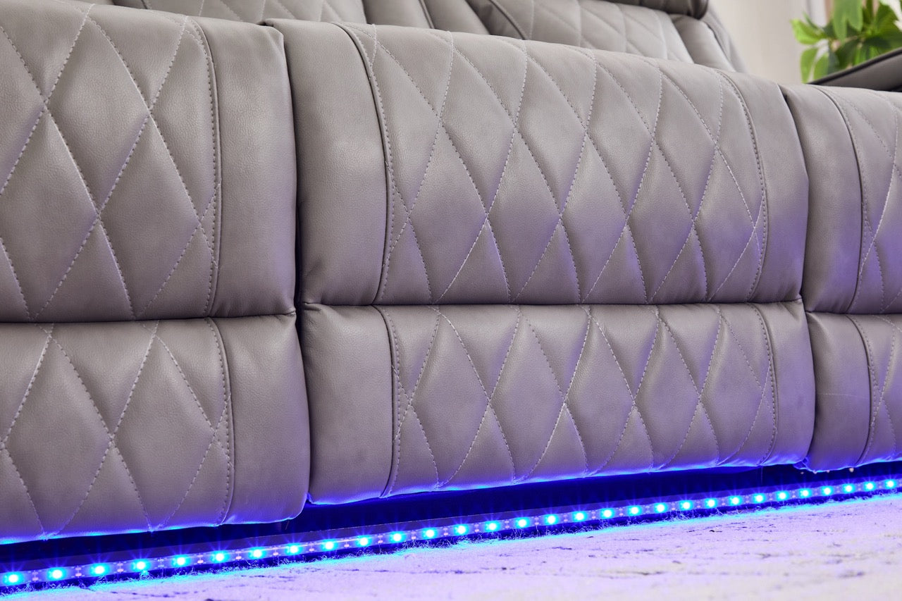 Dumonde 3+2+1 kanapé szett, elektromos relax funkció, vezeték nélküli töltés, USB-C, fűtött pohártartó, LED világítás, Selvar