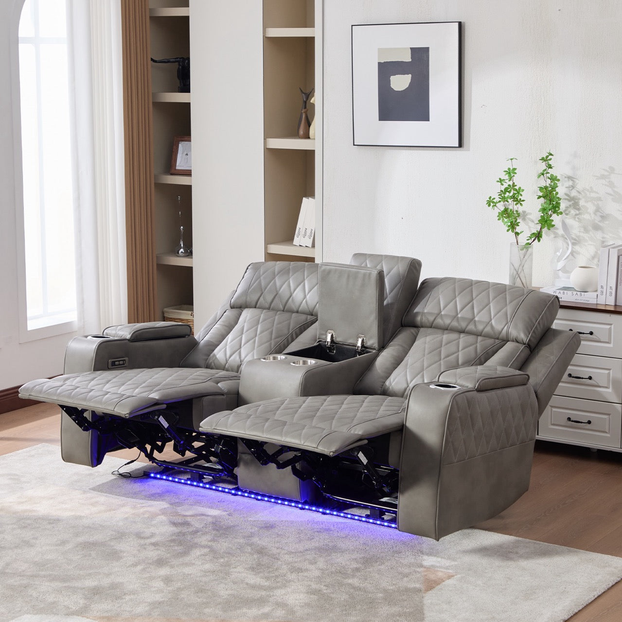 Dumonde 3+2+1 kanapé szett, elektromos relax funkció, vezeték nélküli töltés, USB-C, fűtött pohártartó, LED világítás, Selvar