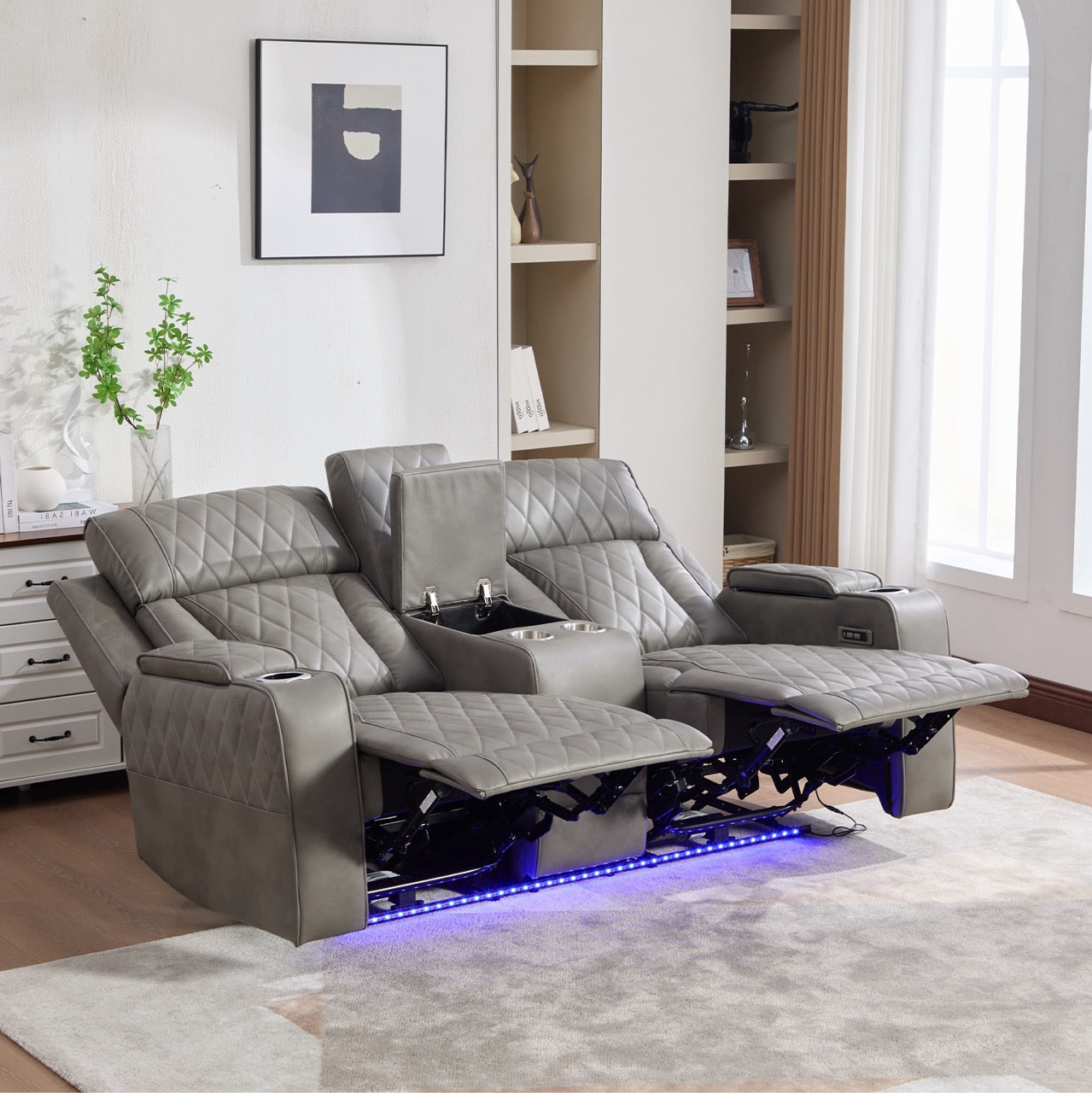 Dumonde 3+2+1 kanapé szett, elektromos relax funkció, vezeték nélküli töltés, USB-C, fűtött pohártartó, LED világítás, Selvar