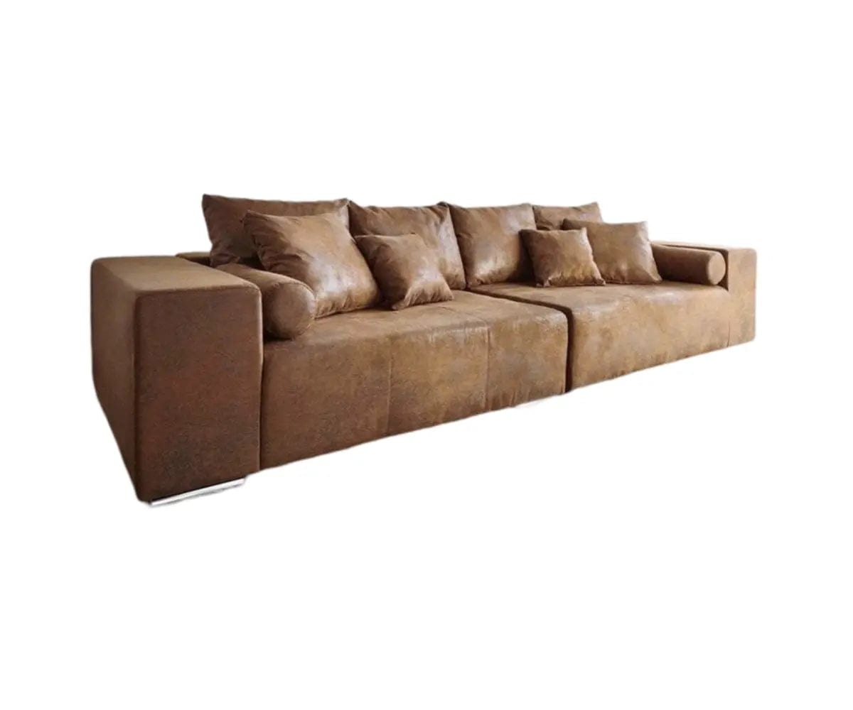 Canapea extensibilă dumonde cu ladă de depozitare si sezut confortabil din spuma high-density, Marbela Madagaskar Brown XXL 295x120 cm