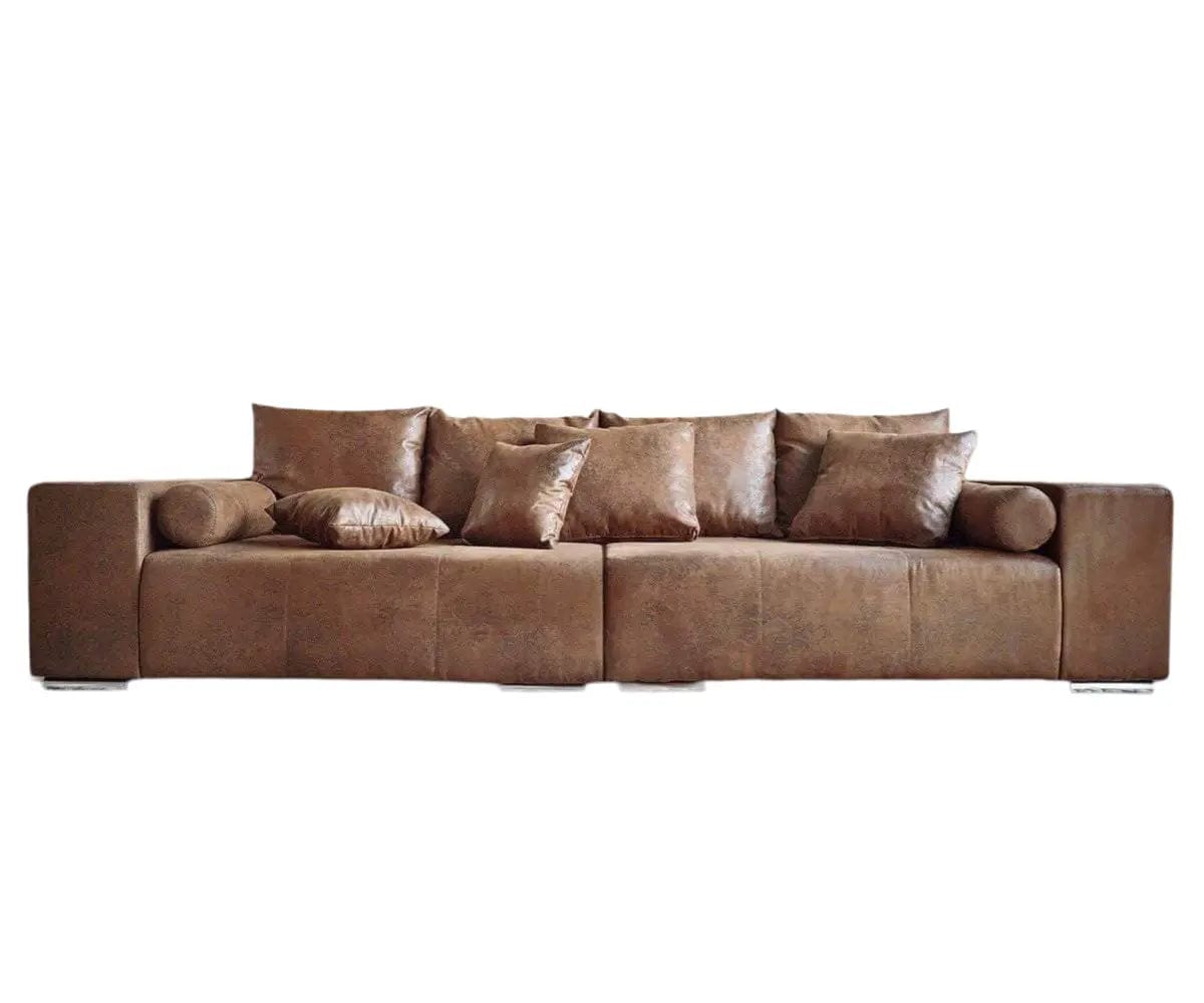 Canapea extensibilă dumonde cu ladă de depozitare si sezut confortabil din spuma high-density, Marbela Madagaskar Brown XXL 295x120 cm