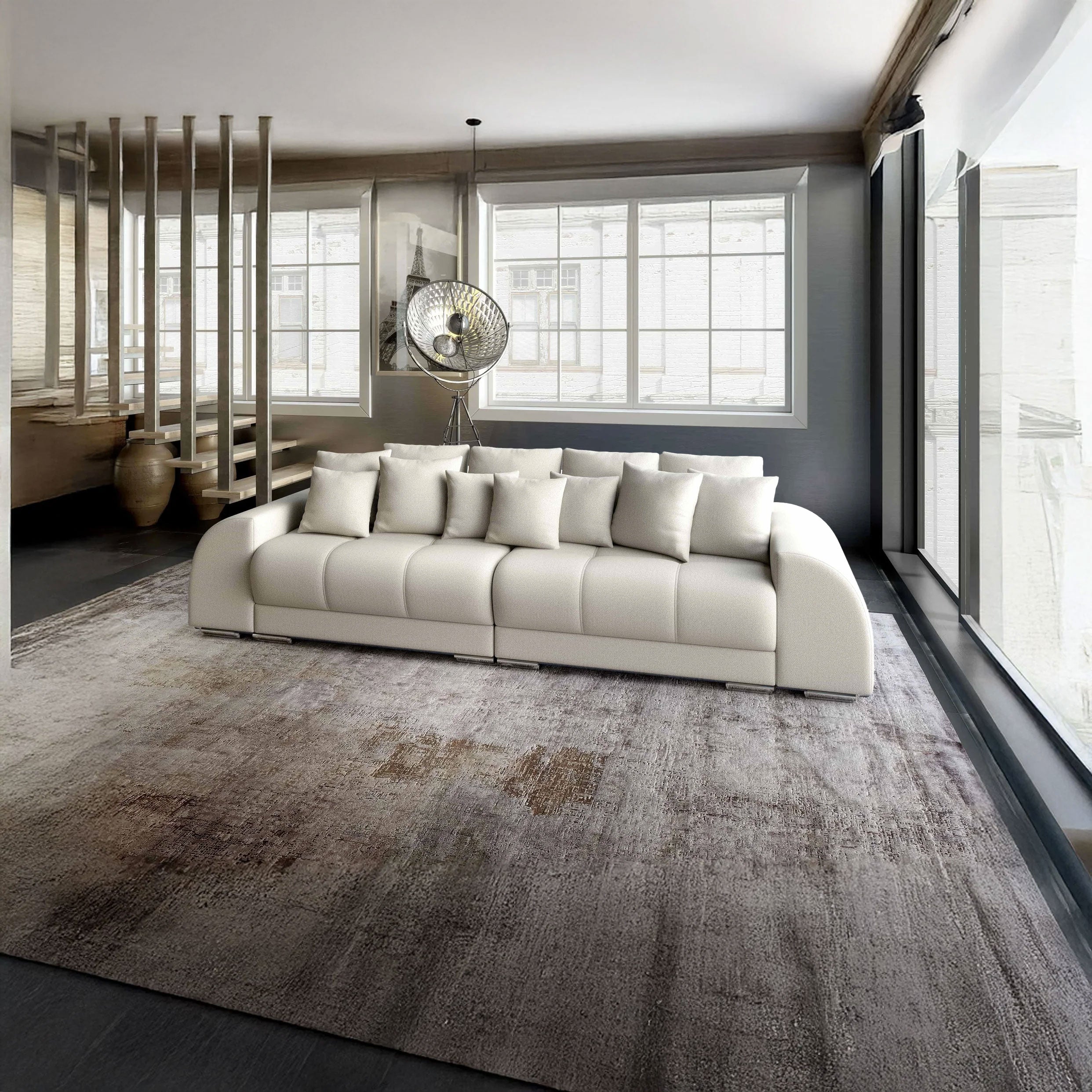 Canapea extensibilă dumonde cu 2 lăzi de depozitare si sezut confortabil din spuma HR, Verona Enjoy Beige 310x100 cm Fabrica