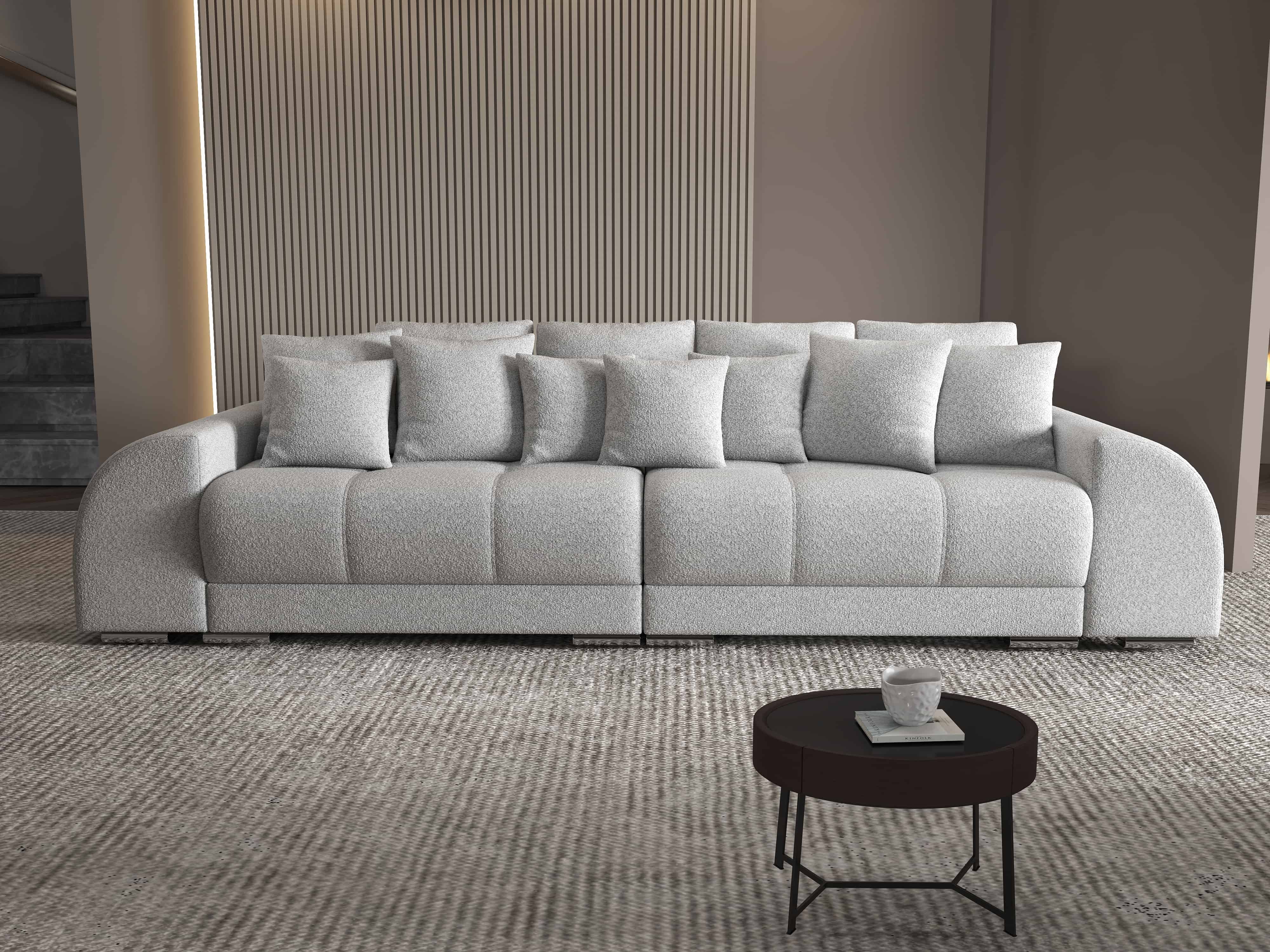 Canapea extensibilă dumonde cu 2 lăzi de depozitare si sezut confortabil din spuma HR, Verona Euphoria Dove 310x100 cm Fabrica