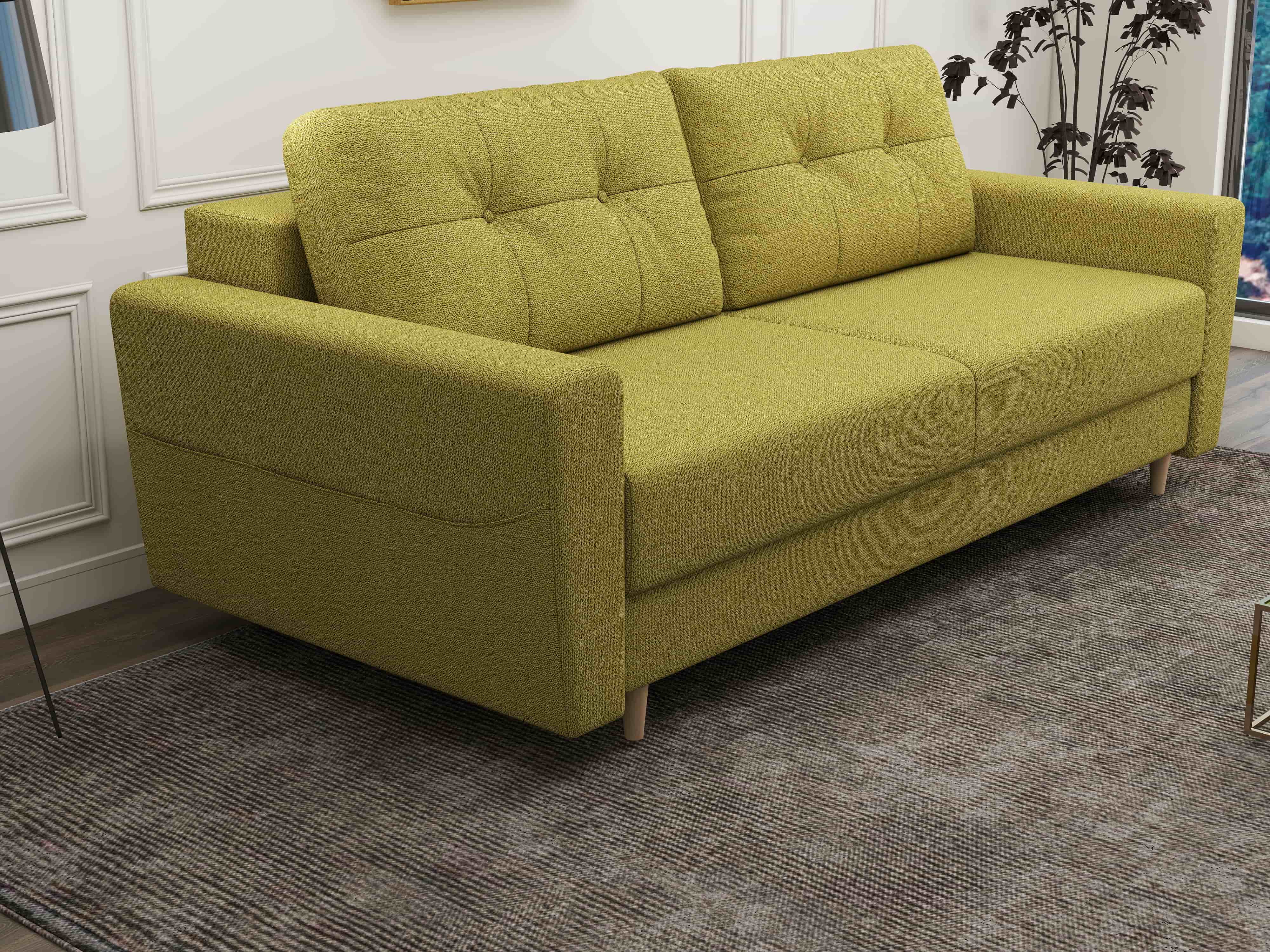 Canapea extensibilă dumonde cu ladă de depozitare si sezut confortabil din spuma HR, Summer Enjoy Verde 225x100 cm fabrica