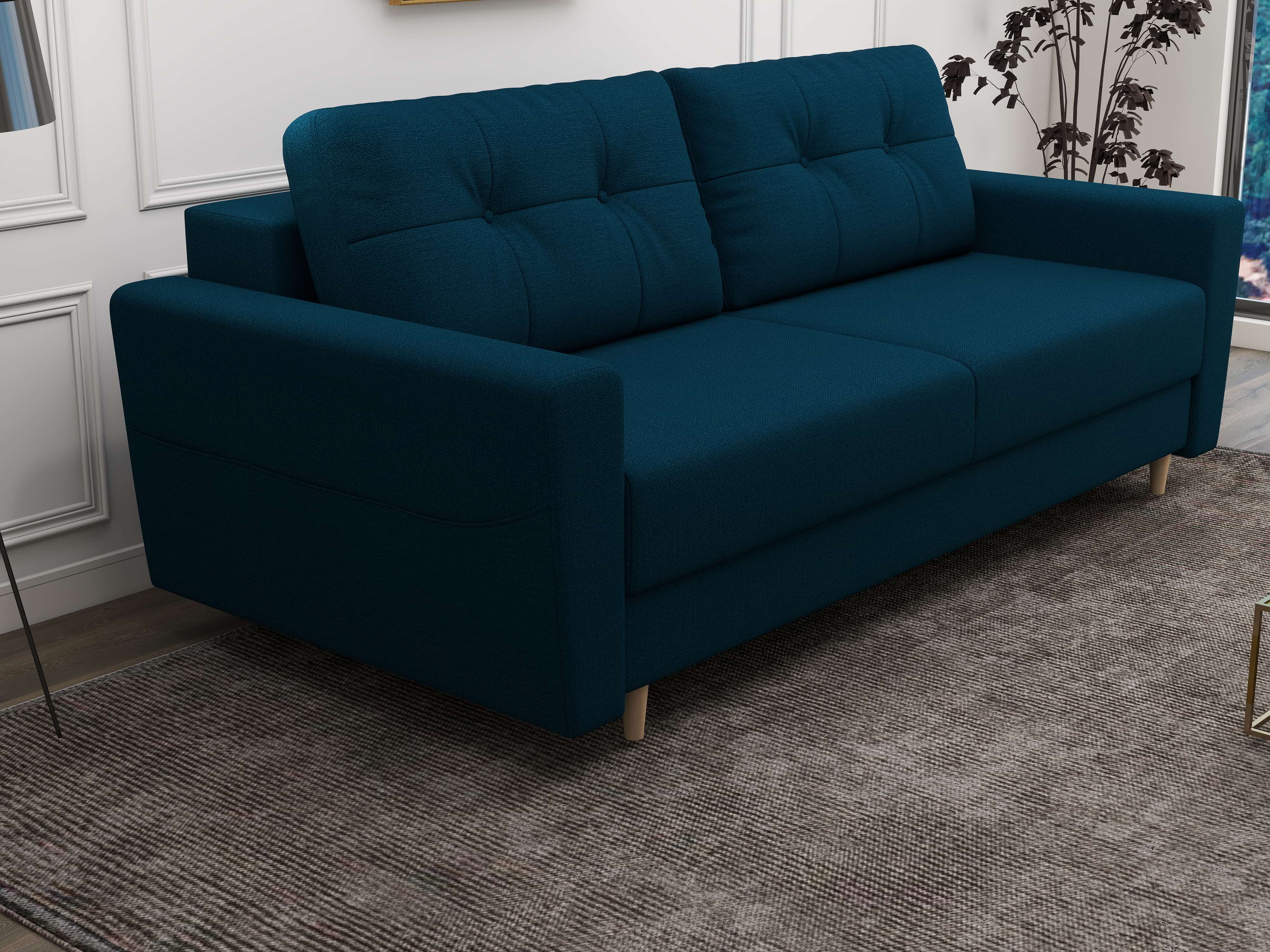 Canapea extensibilă dumonde cu ladă de depozitare si sezut confortabil din spuma HR, Summer Enjoy Petrol 225x100 cm fabrica