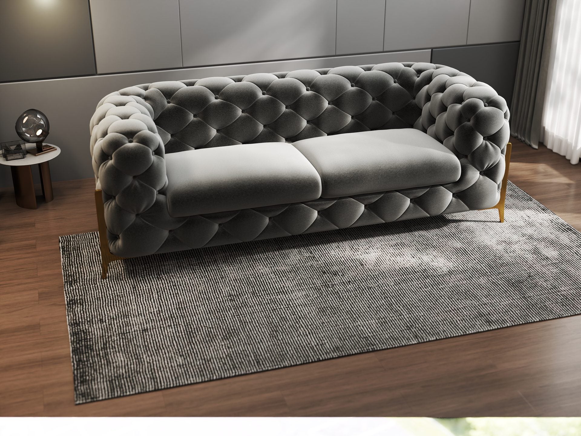 Dumonde fix kanapé kényelmes, nagy sűrűségű habszivacs ülőfelülettel, Chelsea gri 225x100 cm
