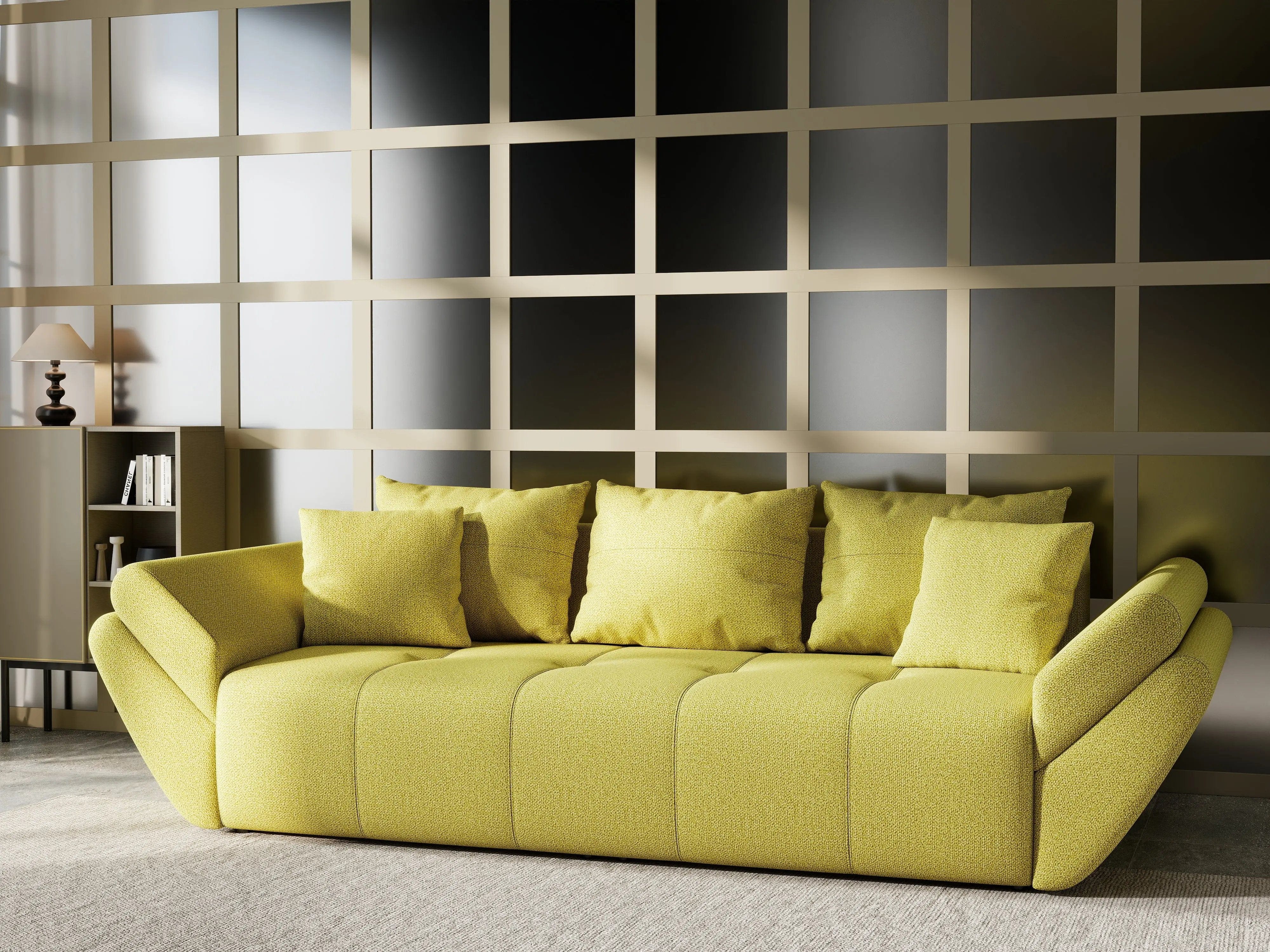 Canapea extensibilă dumonde cu ladă de depozitare si sezut confortabil din spuma HR, Berlin Enjoy Green 250x100 cm Fabrica