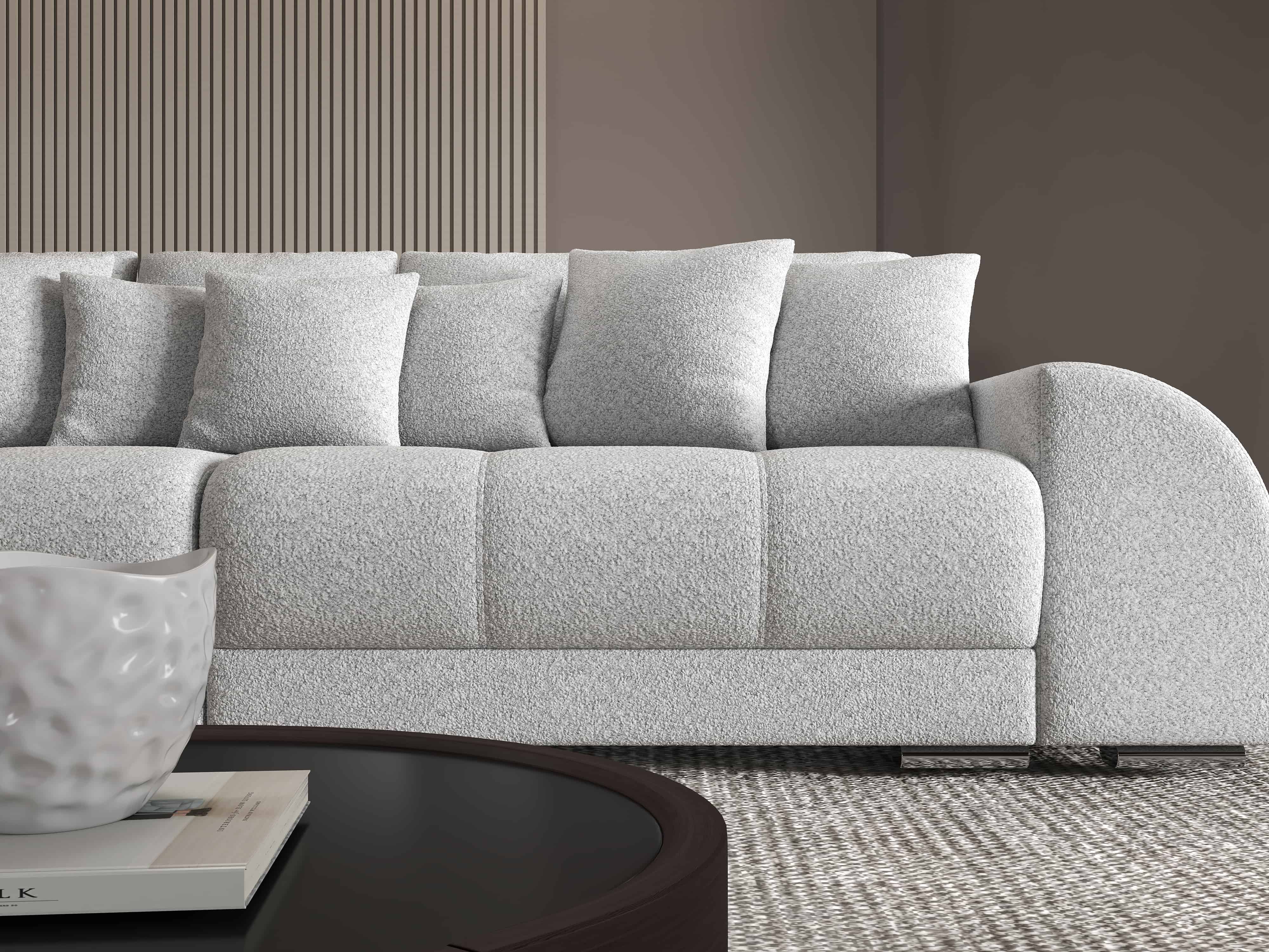 Canapea extensibilă dumonde cu 2 lăzi de depozitare si sezut confortabil din spuma HR, Verona Euphoria Dove 310x100 cm Fabrica