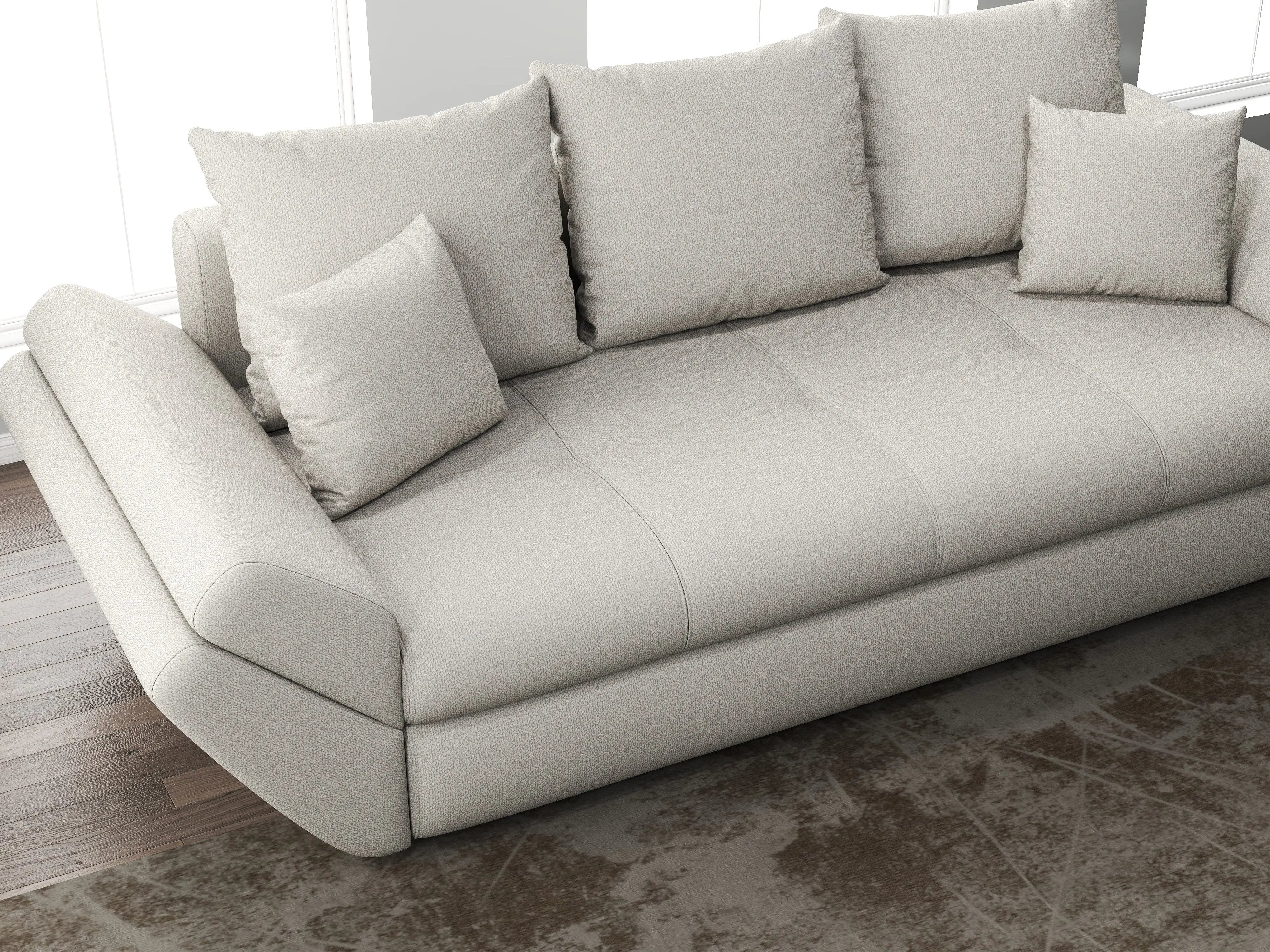 Canapea extensibilă dumonde cu ladă de depozitare si sezut confortabil din spuma HR, Loana Enjoy Bej 250x100 cm Fabrica