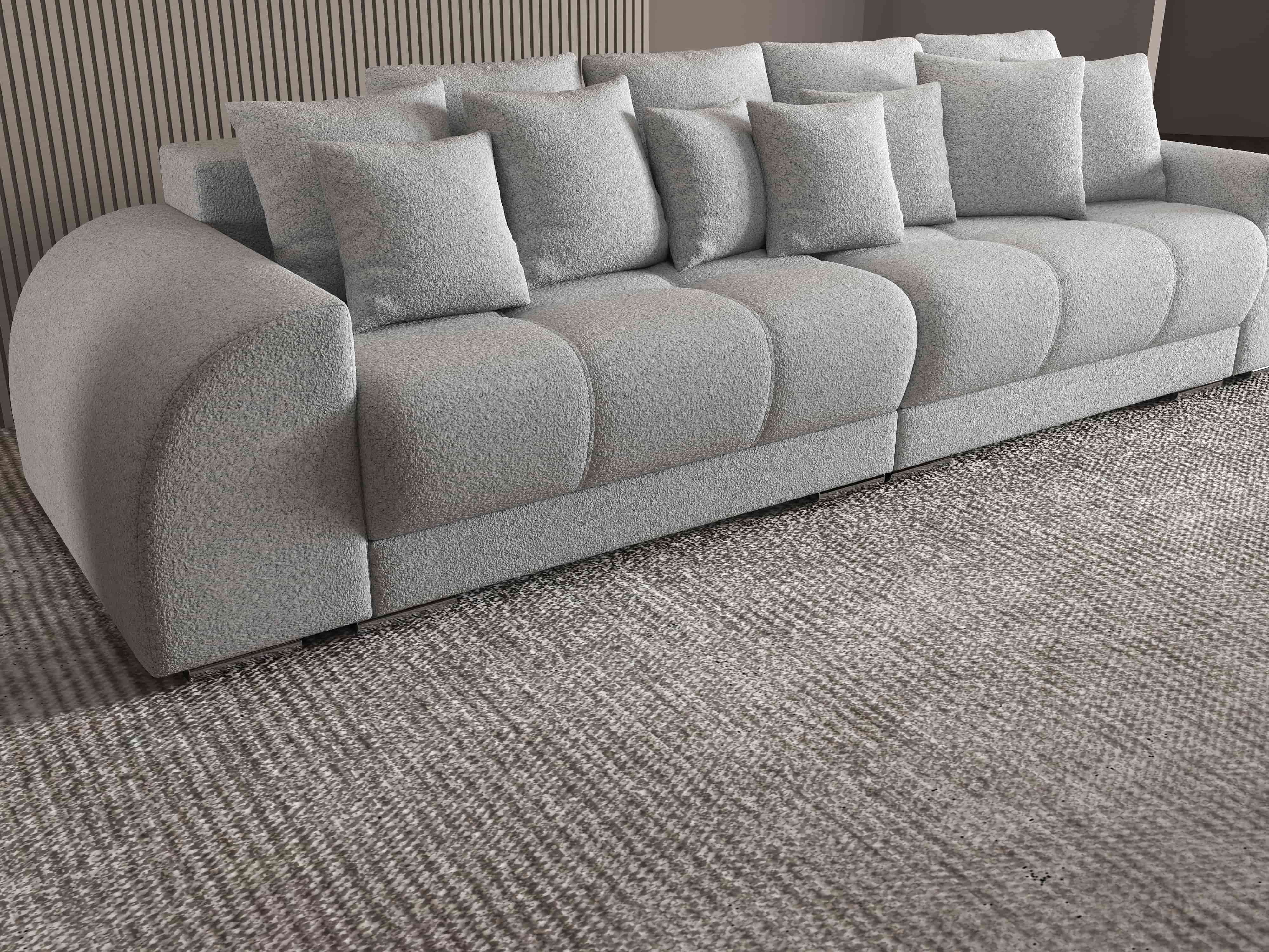 Canapea extensibilă dumonde cu 2 lăzi de depozitare si sezut confortabil din spuma HR, Verona Euphoria Dove 310x100 cm Fabrica