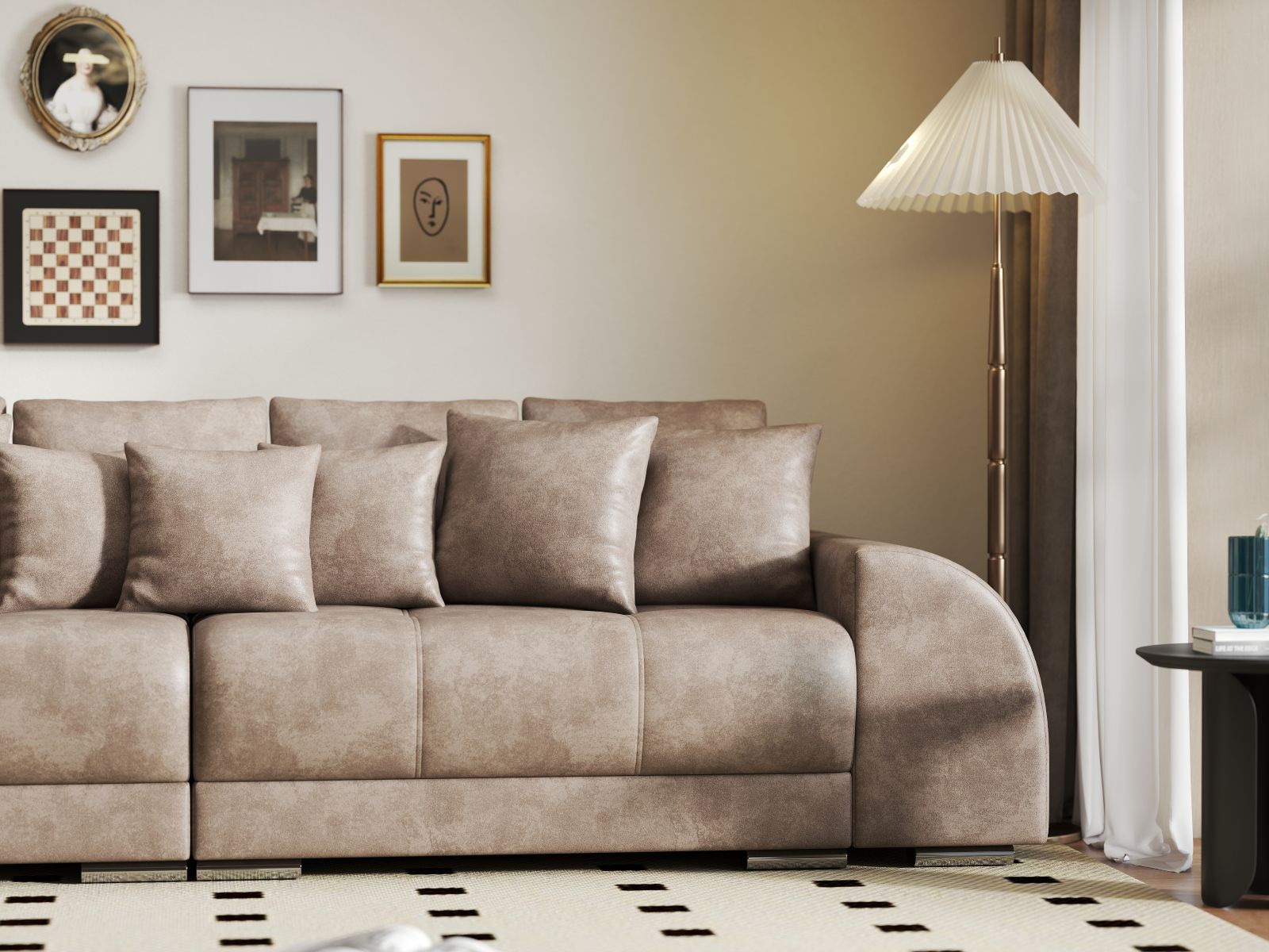 Canapea extensibilă dumonde cu 2 lăzi de depozitare si sezut confortabil din spuma HR, Verona Tobago Silver 310x100 cm Fabrica