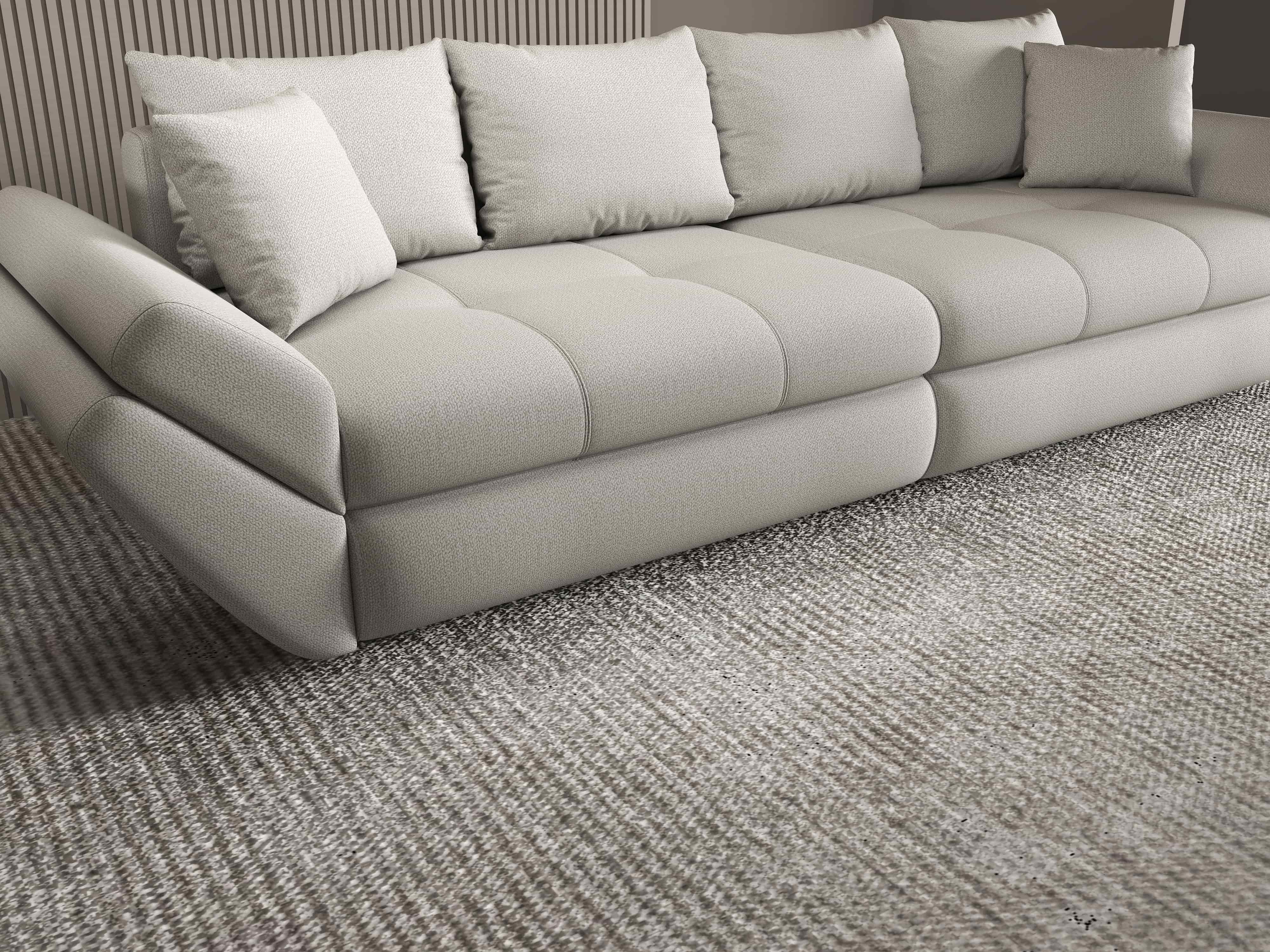 Canapea extensibilă dumonde cu ladă de depozitare si sezut confortabil din spuma HR, Loana Enjoy Bej 300x100 cm Fabrica