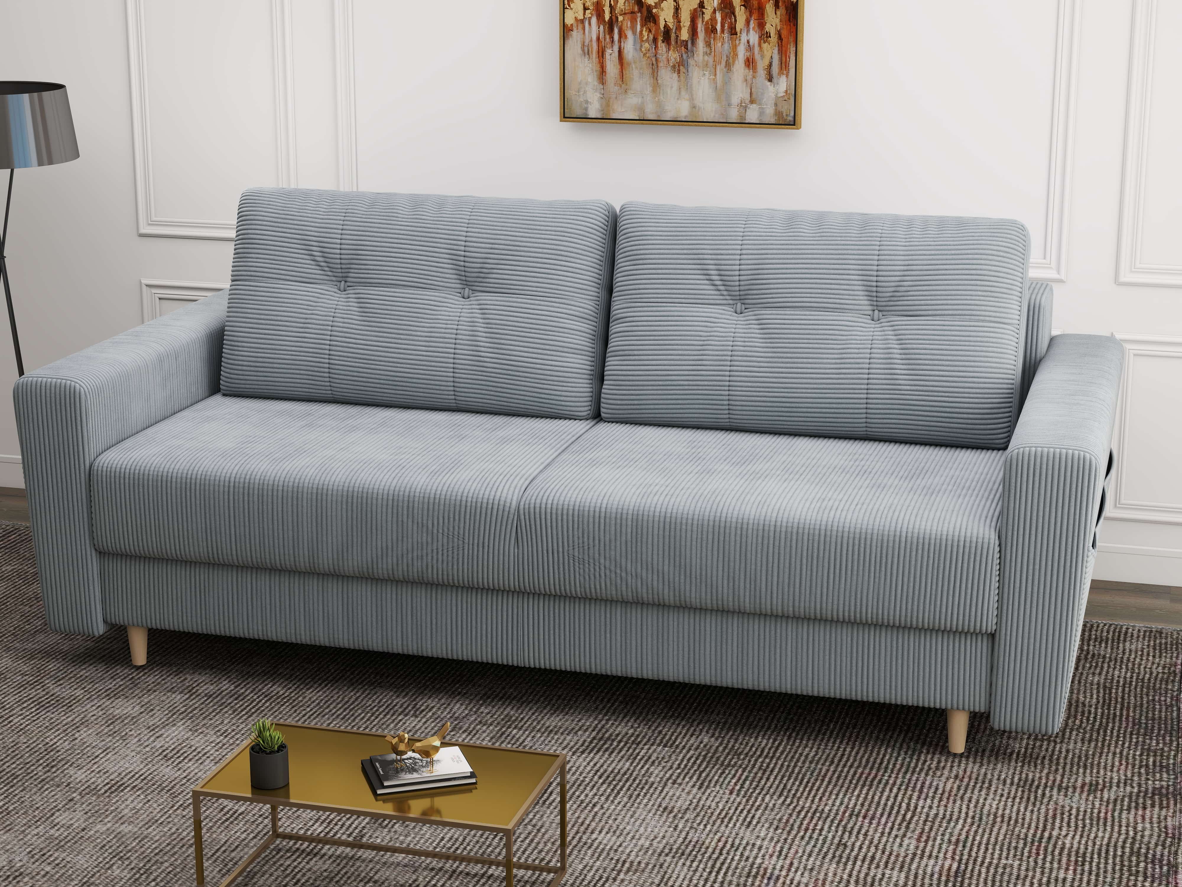 Canapea extensibilă dumonde cu ladă de depozitare si sezut confortabil din spuma HR, Summer Zoom Grey 225x100 cm fabrica