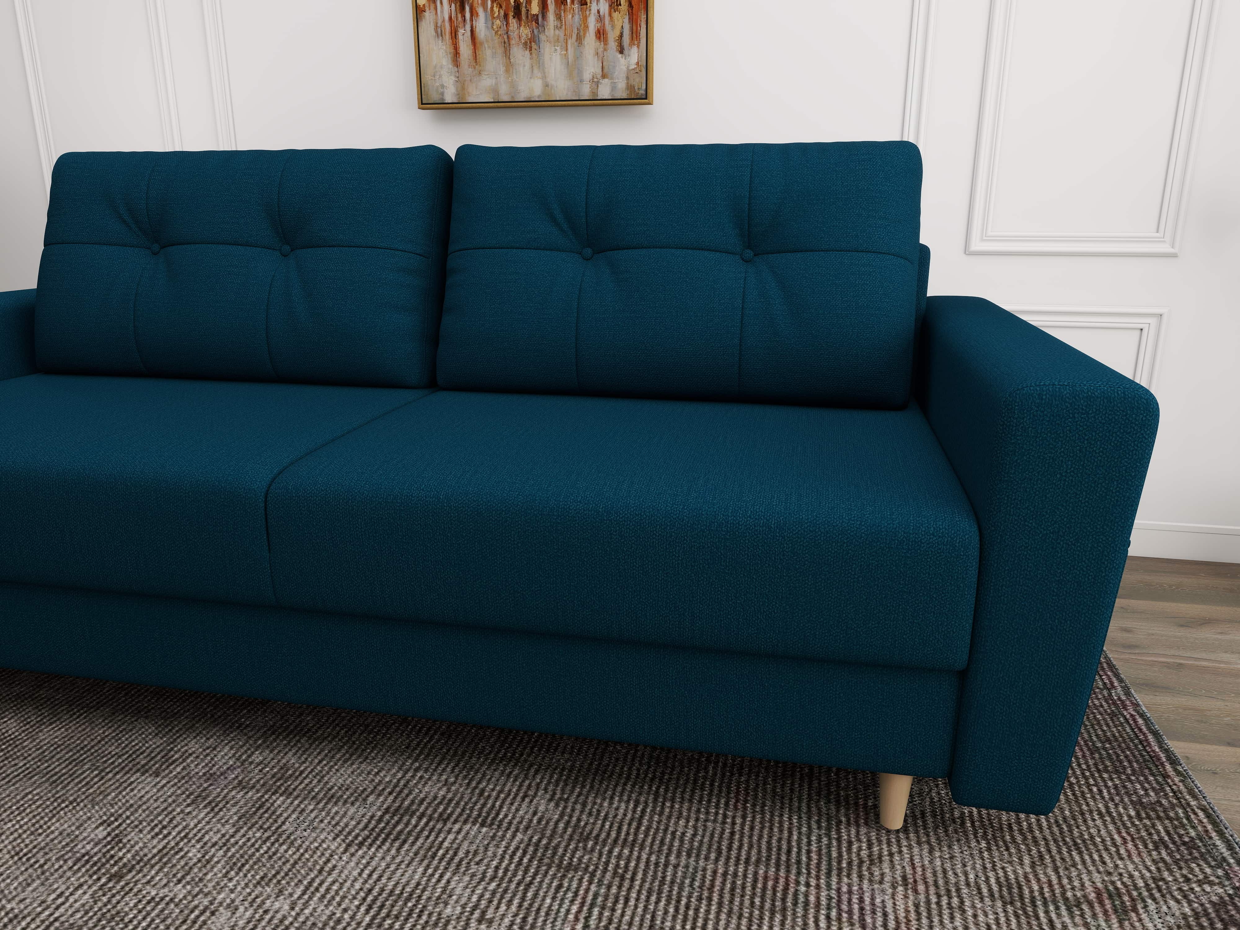 Canapea extensibilă dumonde cu ladă de depozitare si sezut confortabil din spuma HR, Summer Enjoy Petrol 225x100 cm fabrica
