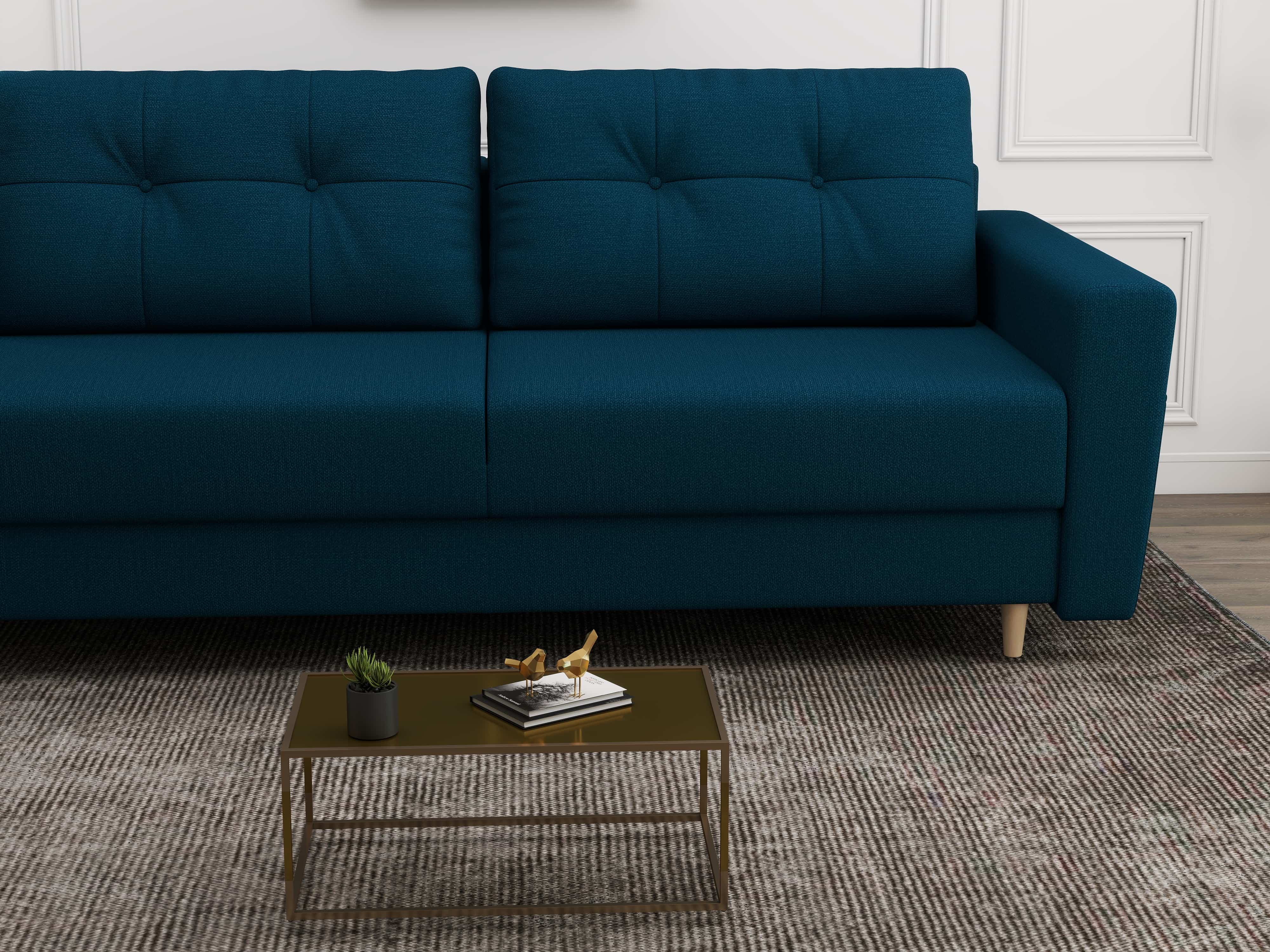 Canapea extensibilă dumonde cu ladă de depozitare si sezut confortabil din spuma HR, Summer Enjoy Petrol 225x100 cm fabrica