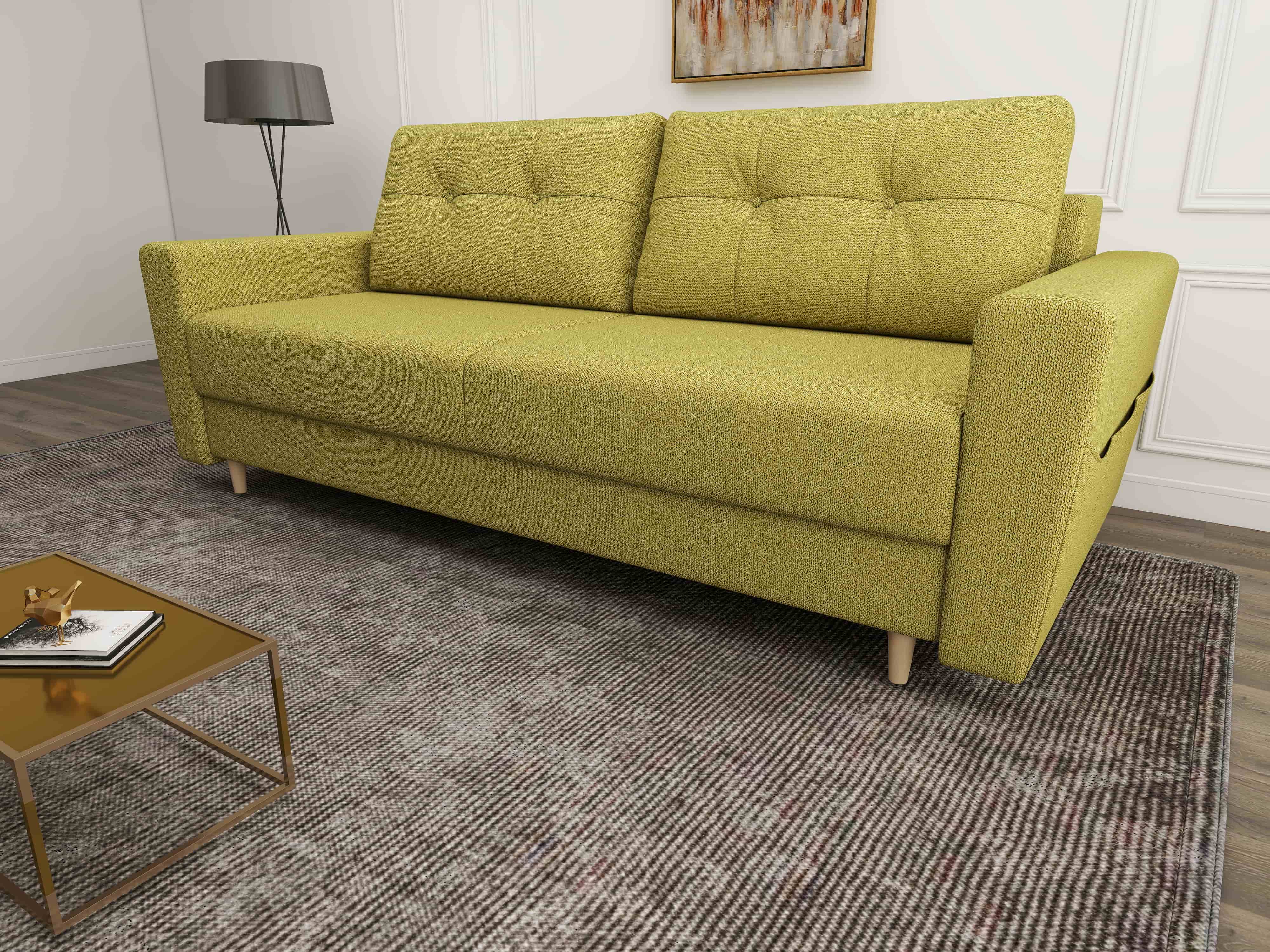 Canapea extensibilă dumonde cu ladă de depozitare si sezut confortabil din spuma HR, Summer Enjoy Verde 225x100 cm fabrica